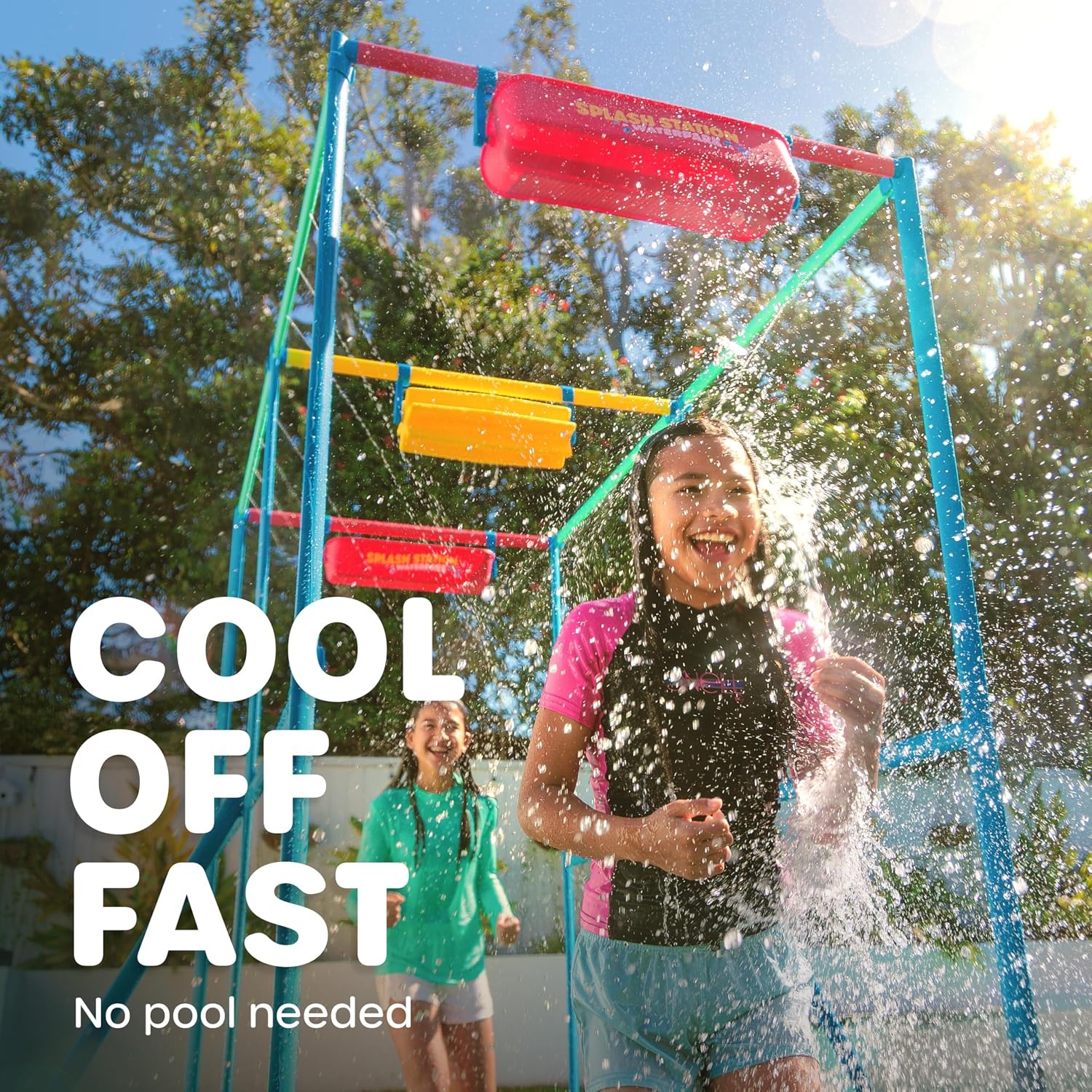 GoSports Splash Station Waterpark XL – Backyard Water Park for Kids, Outdoor Water Play Equipment with Sprinklers & Buckets