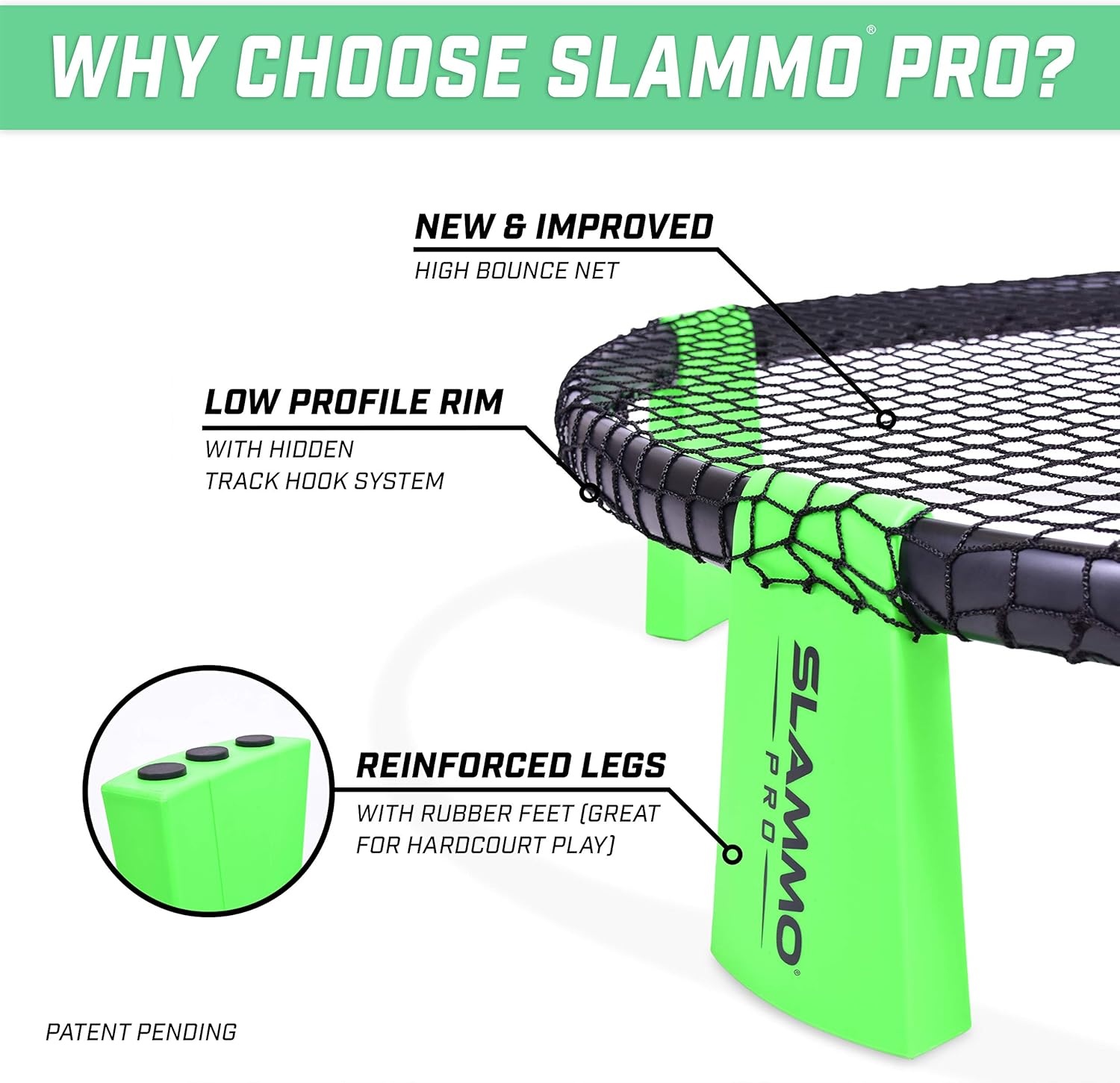 GoSports SLAMMO PRO Game Set – New and Improved PRO Set with 3 PRO Balls, Pump and Carrying Case
