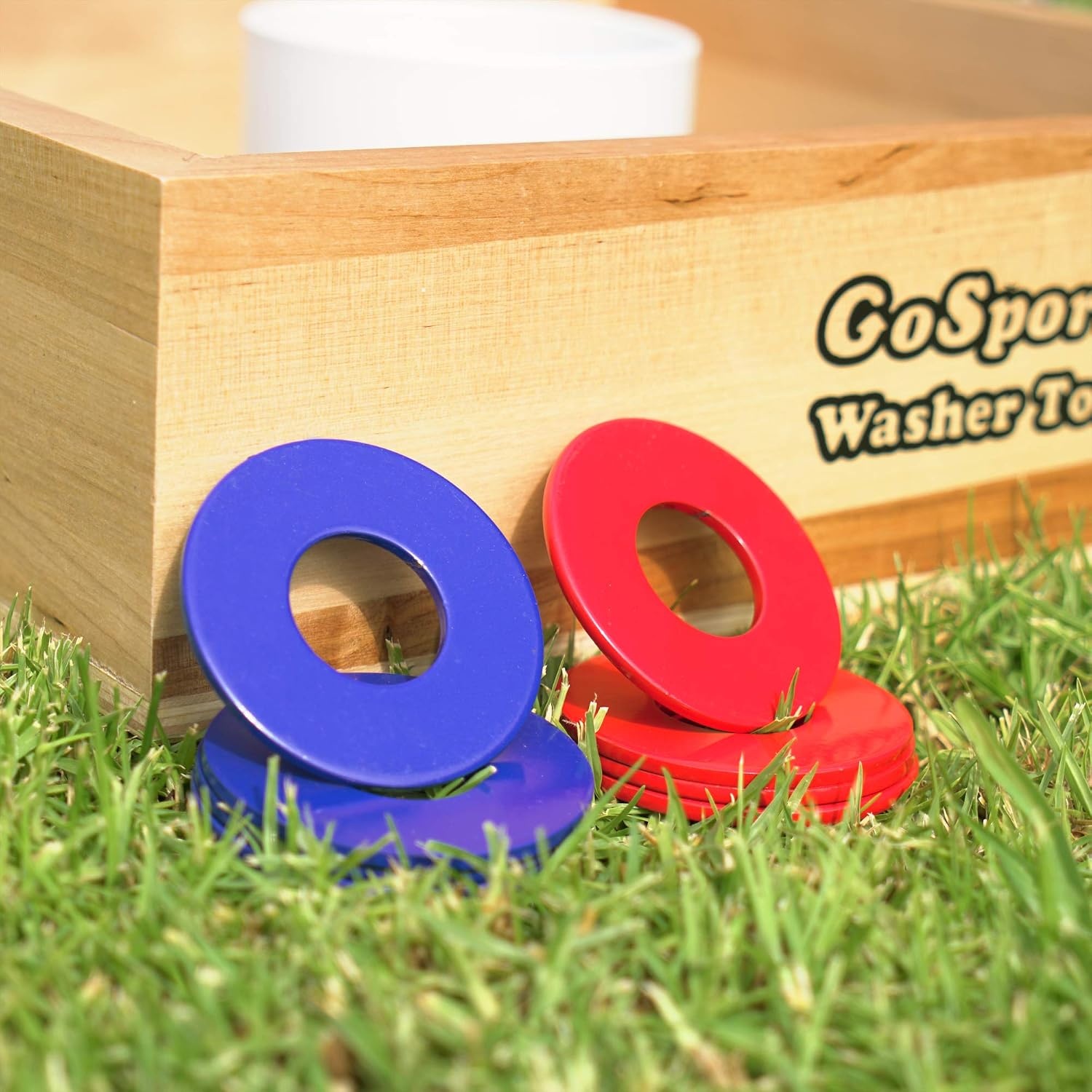 GoSports Replacement Washers Set of 8 for Washer Toss Game – Choose Bottle Opener, Plastic Coated Metal, or Plastic Coated Steel(Powder Coated Steel)