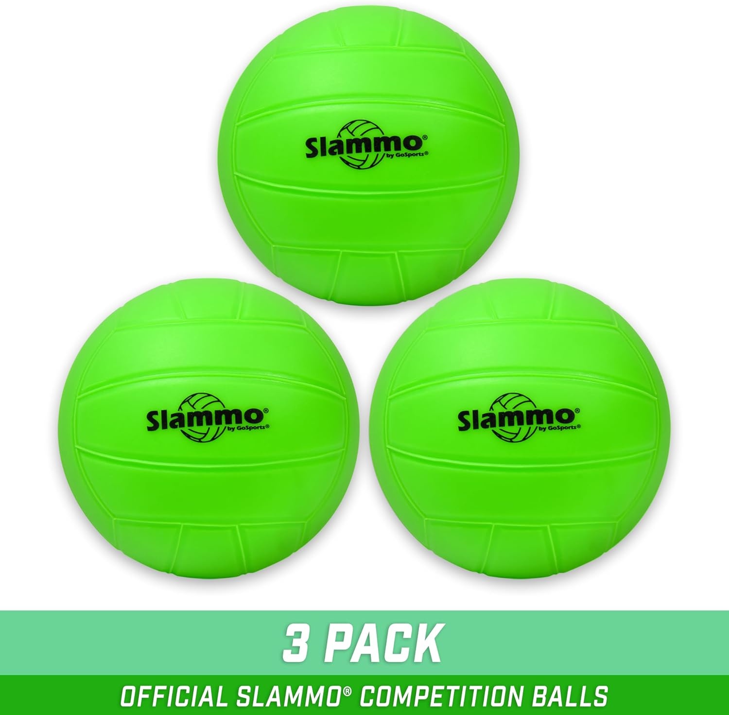 GoSports Slammo Official Replacement Balls 3-Pack – Works for All Roundnet Game Sets – Choose Between Competition Size or XL Size Balls(Competition)