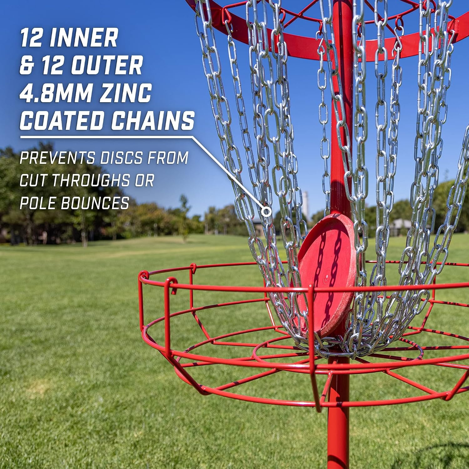 GoSports Regulation Disc Golf Basket – 24 Chain Portable Disc Golf Target