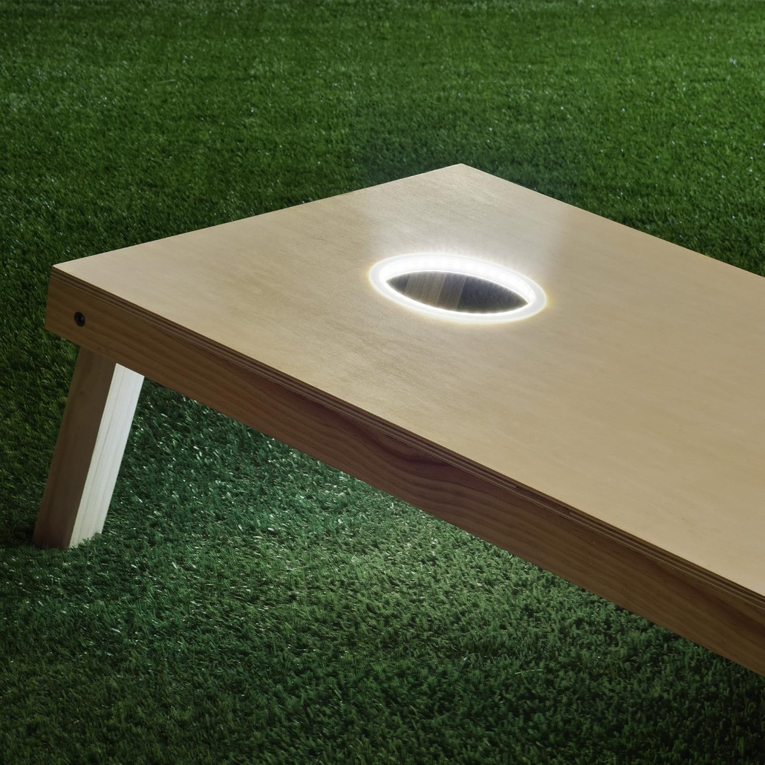 GoSports Cornhole Light Up LED Ring Kit 2pc Set – Red, White or Blue – Compatible with All Cornhole Games(White)