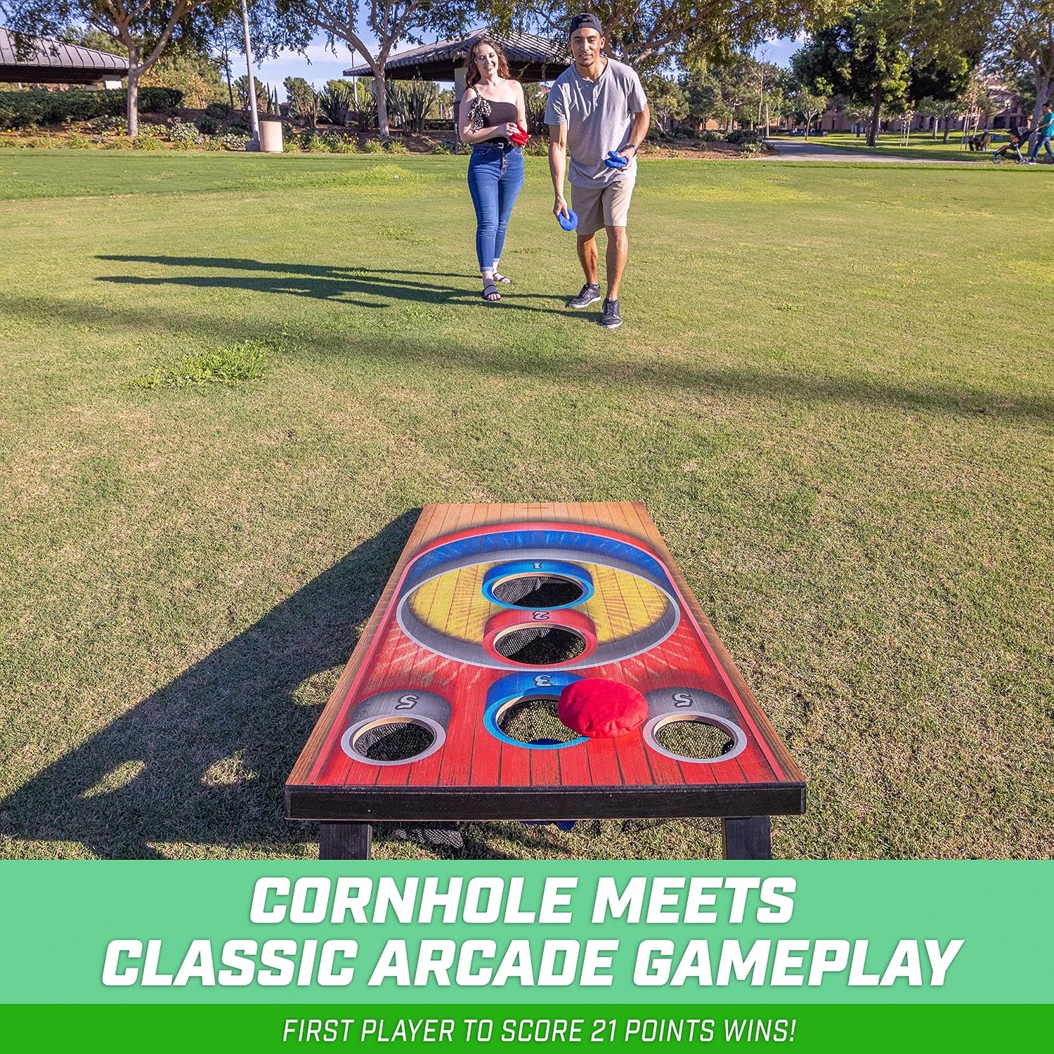 GoSports Carnival Arcade Style Cornhole Game – Indoor or Outdoor Bean Bag Toss(Classic)