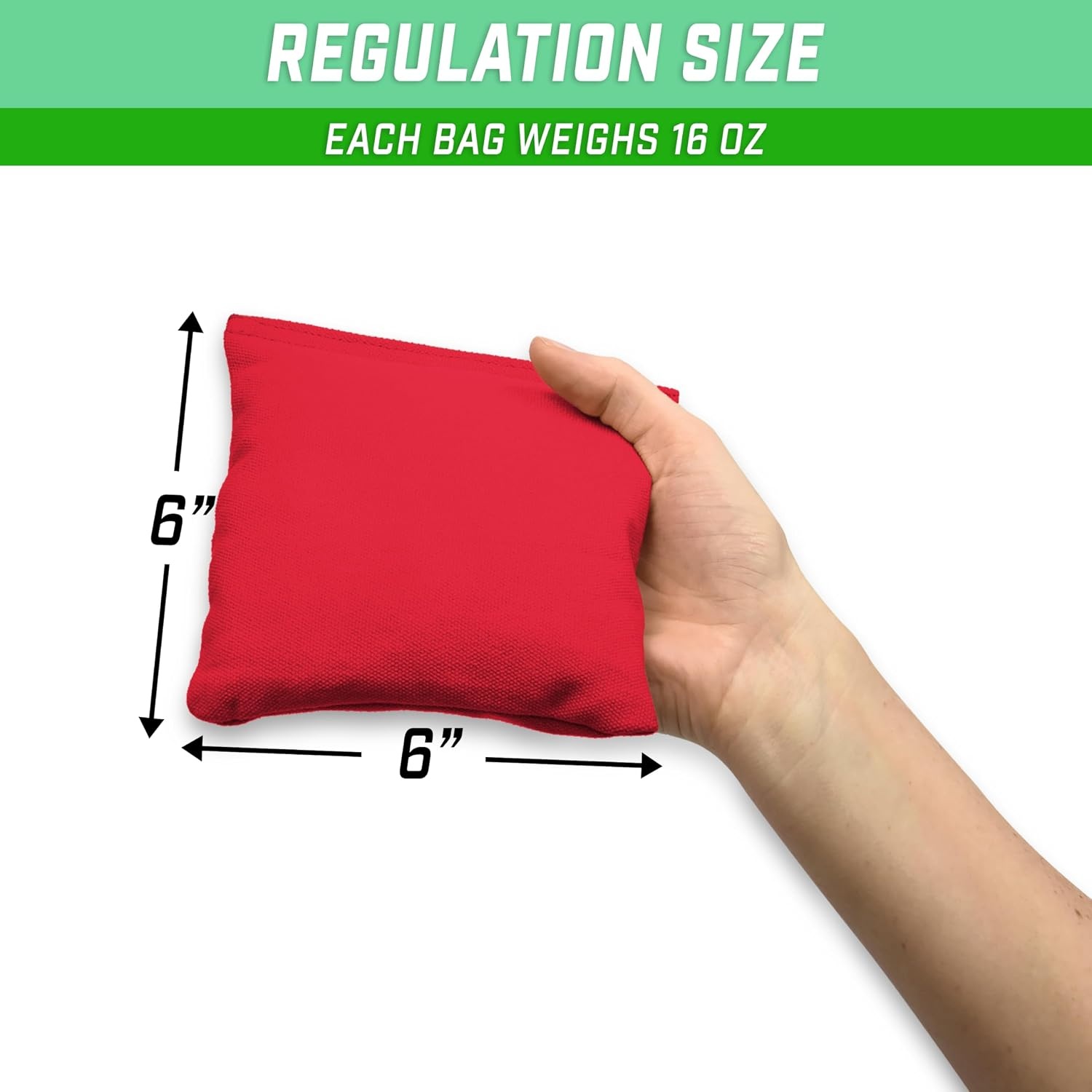 GoSports Cornhole Bean Bags Set of 4-16 Colors Available – Regulation All Weather, Mix and Match(Red)
