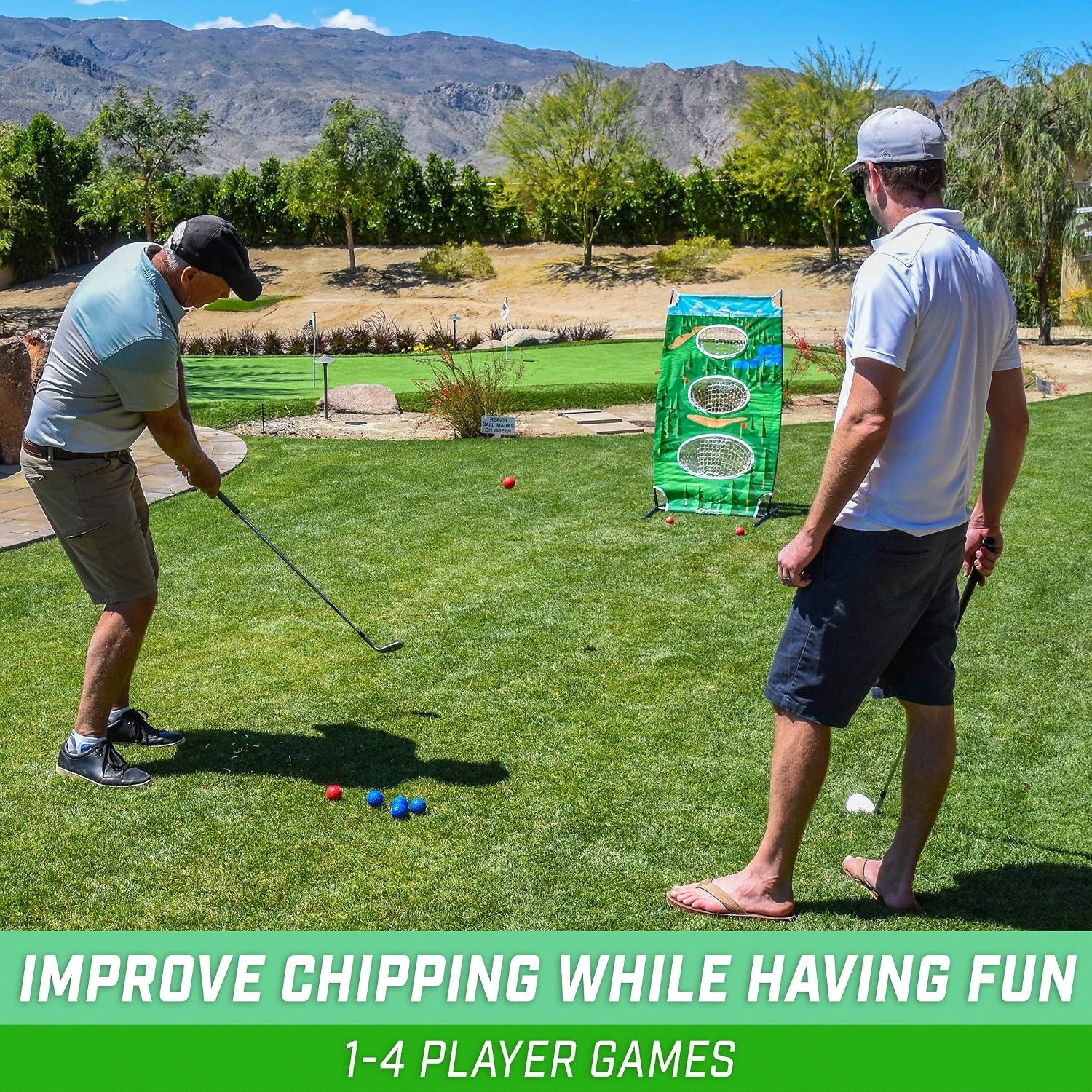 GoSports BattleChip Vertical Challenge Backyard Golf Cornhole Game, Fun New Cornhole Chipping Game for All Abilities