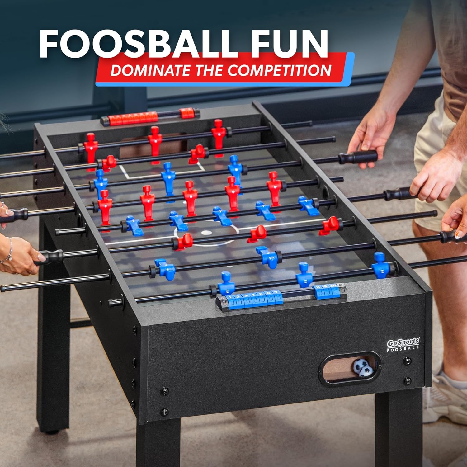 GoSports 48 Inch Foosball Table for Home, Office or Game Room – Choose Color(Black)