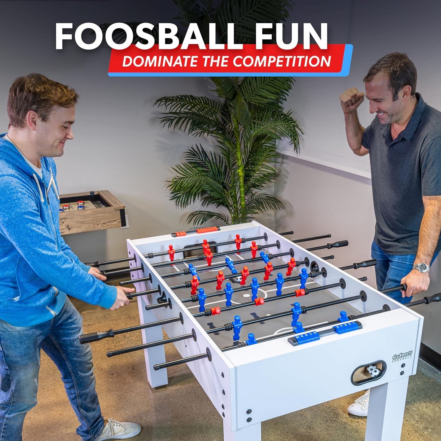 GoSports 54 Inch Full Size Foosball Table for Adults – Perfect for Home, Office or Game Room – Choose Color(White)