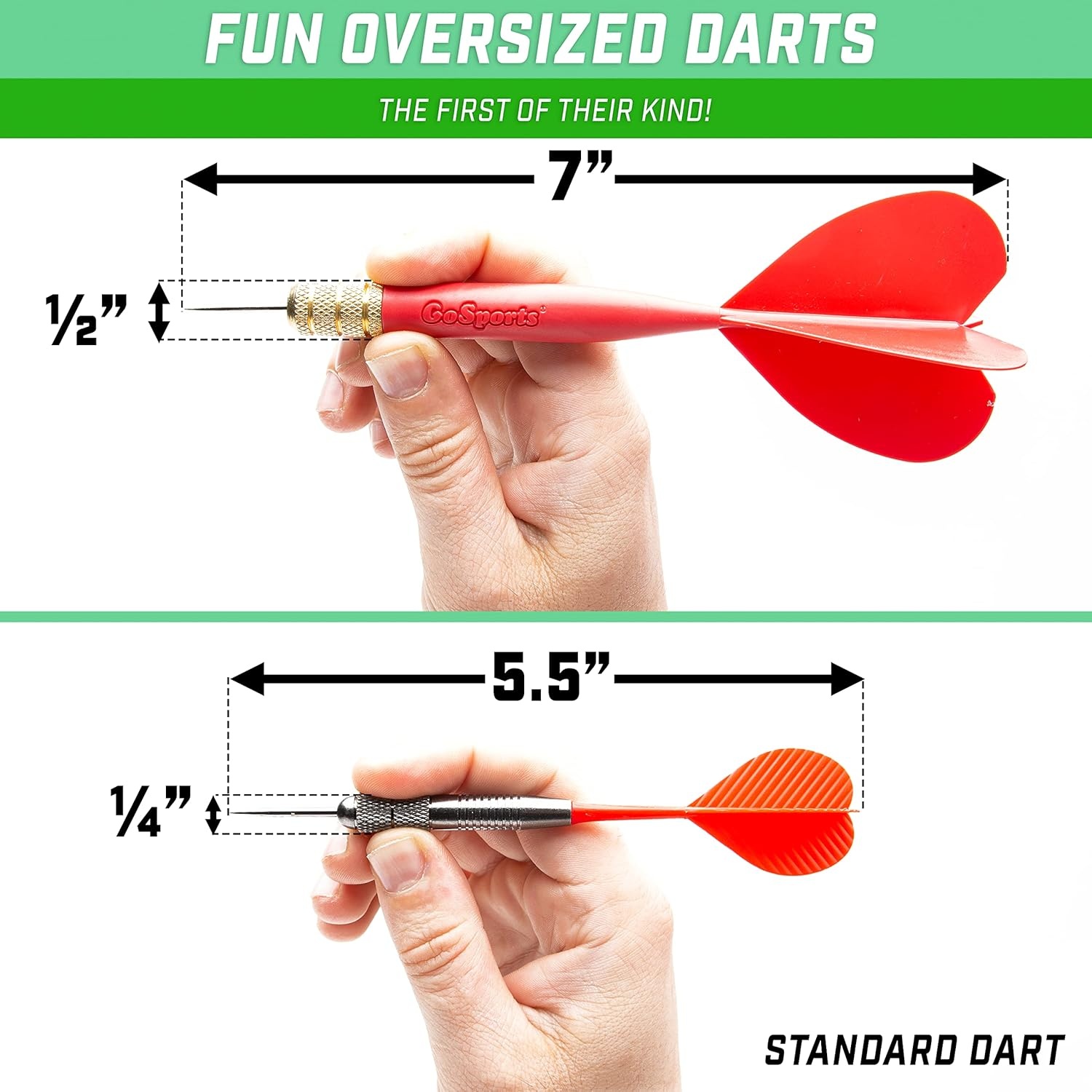 GoSports XL Darts for Giant Dartboard – 12 Pack Replacement Darts