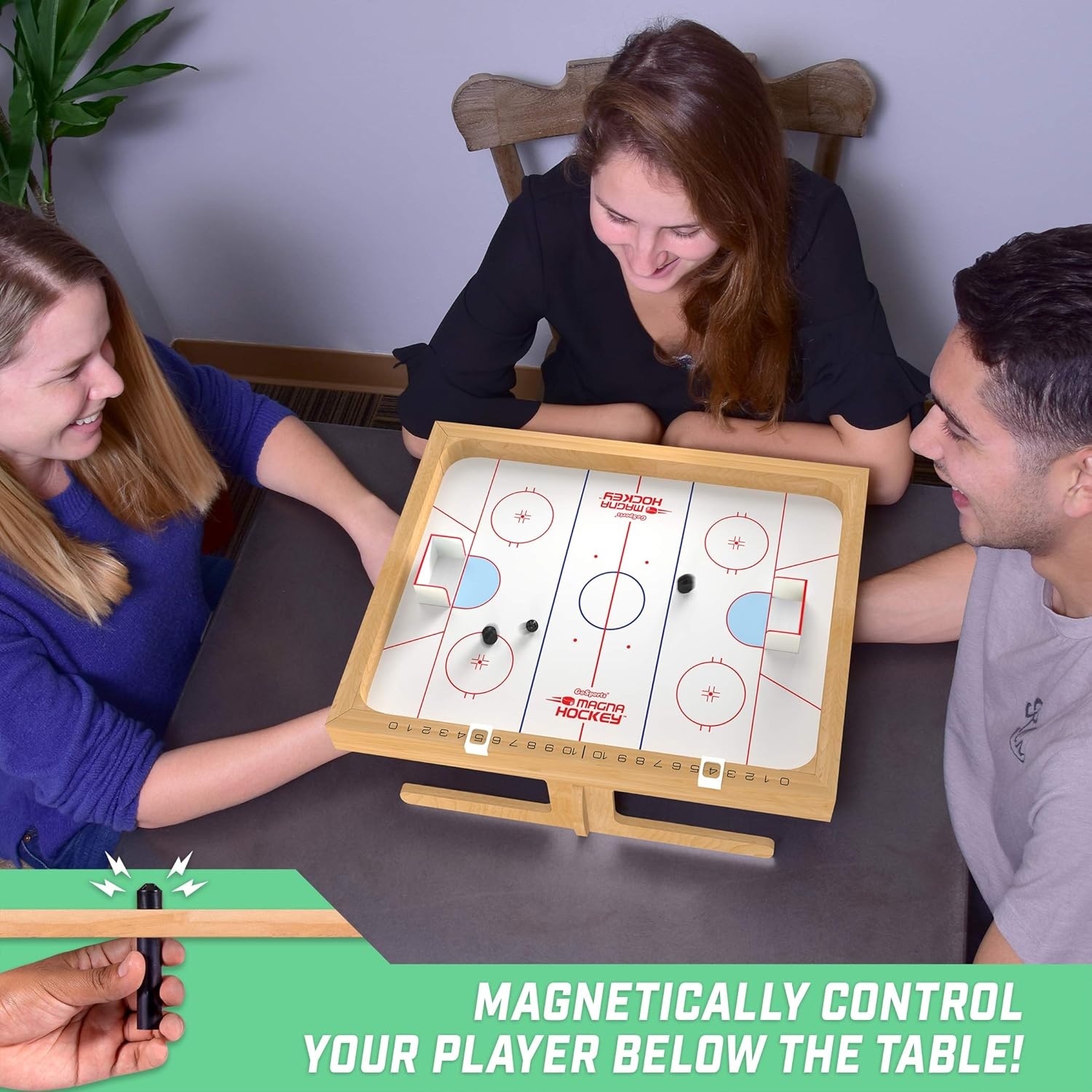 GoSports Magna Soccer Tabletop Board Game – Fast-Paced Magnet Game(Magna Hockey)