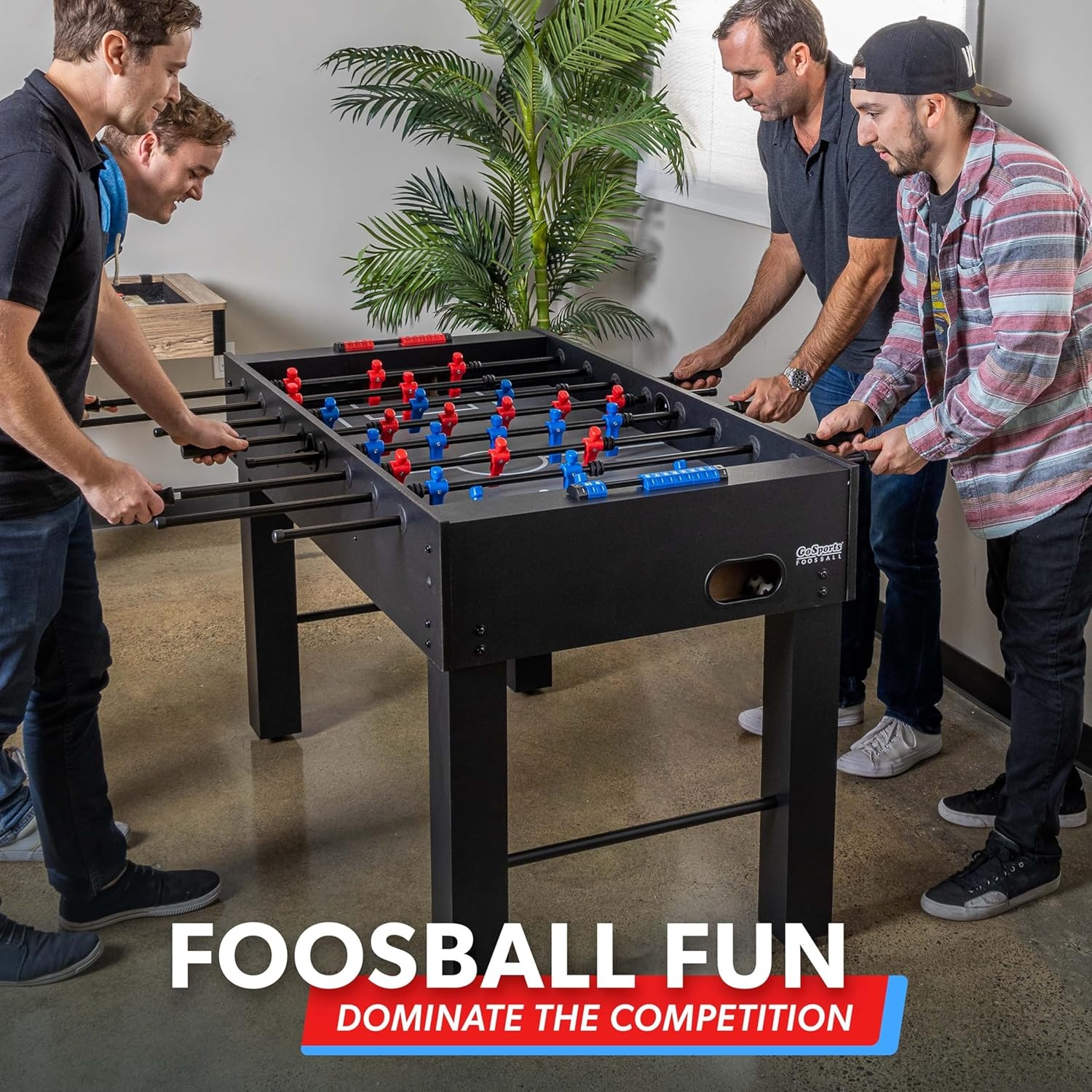 GoSports 54 Inch Full Size Foosball Table for Adults – Perfect for Home, Office or Game Room – Choose Color(Black)