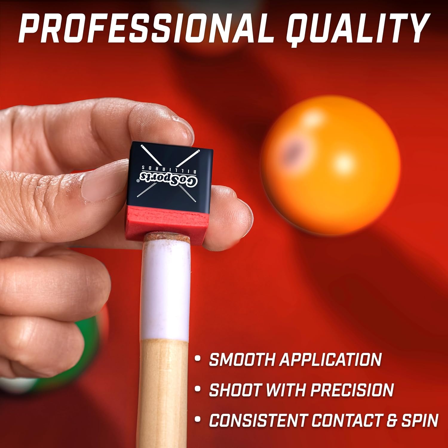 GoSports Premium Pool Cue Chalk Cube 12 Pack – Black, Blue, Red, or Green – Billiards Pool Stick Chalk(Red)