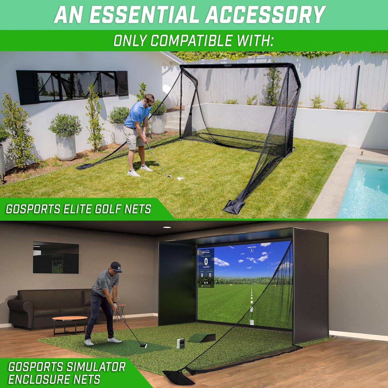 GoSports Elite Shank Net Golf Accessory – Compatible with GoSports Elite Golf and Simulator Enclosure Nets
