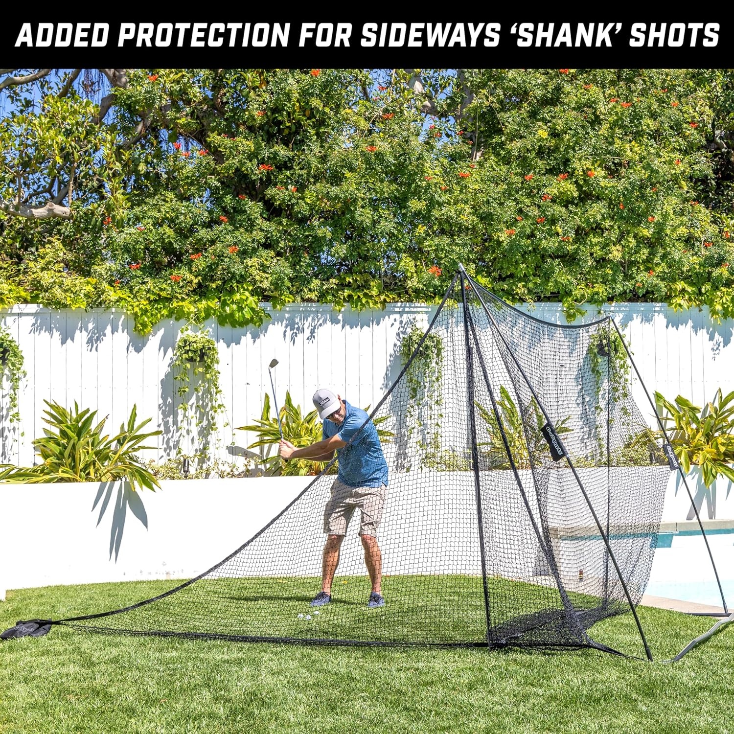 GoSports Shank Net Attachment for Golf Hitting Nets – Black or Red(Black)