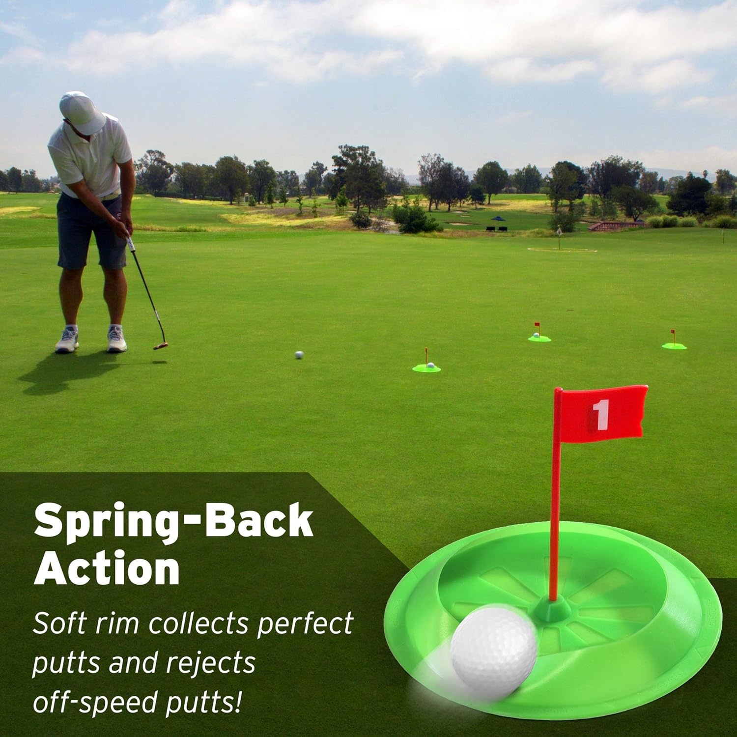 GoSports Pure Putt Challenge Putting Cups 3 Pack – Practice Putting Indoors & Outdoors