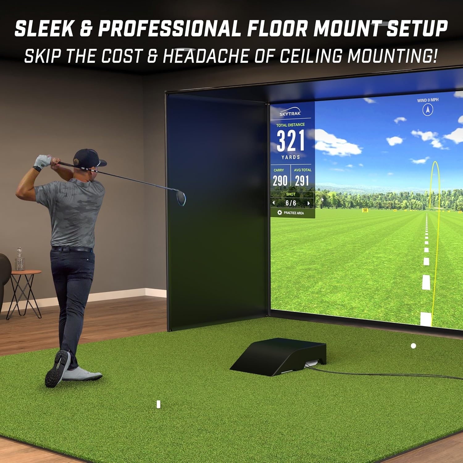 GoSports Golf Simulator Projector Cover – Floor Mounted Enclosure for LED Projectors