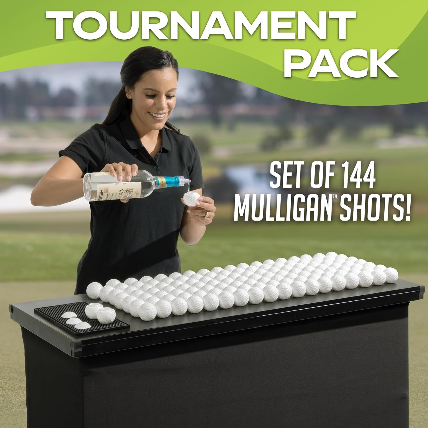 GoSports Mulligan Shots 144 Pack of Golf Ball Shot Glasses with Lids – Funny Golf Gifts for Men