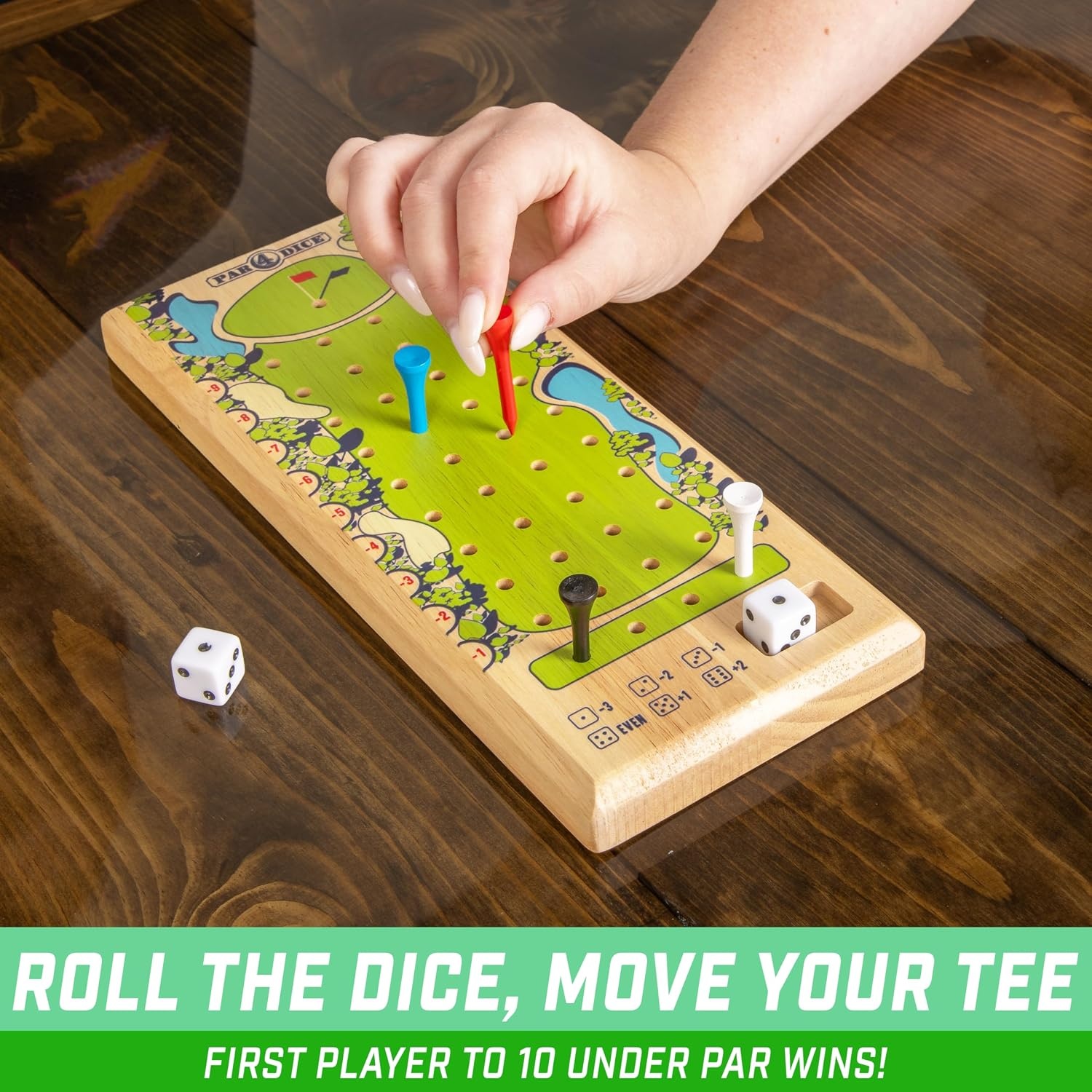 GoSports Par 4 Dice Golf Tabletop Game – Quick, Fun Games for All Ages 