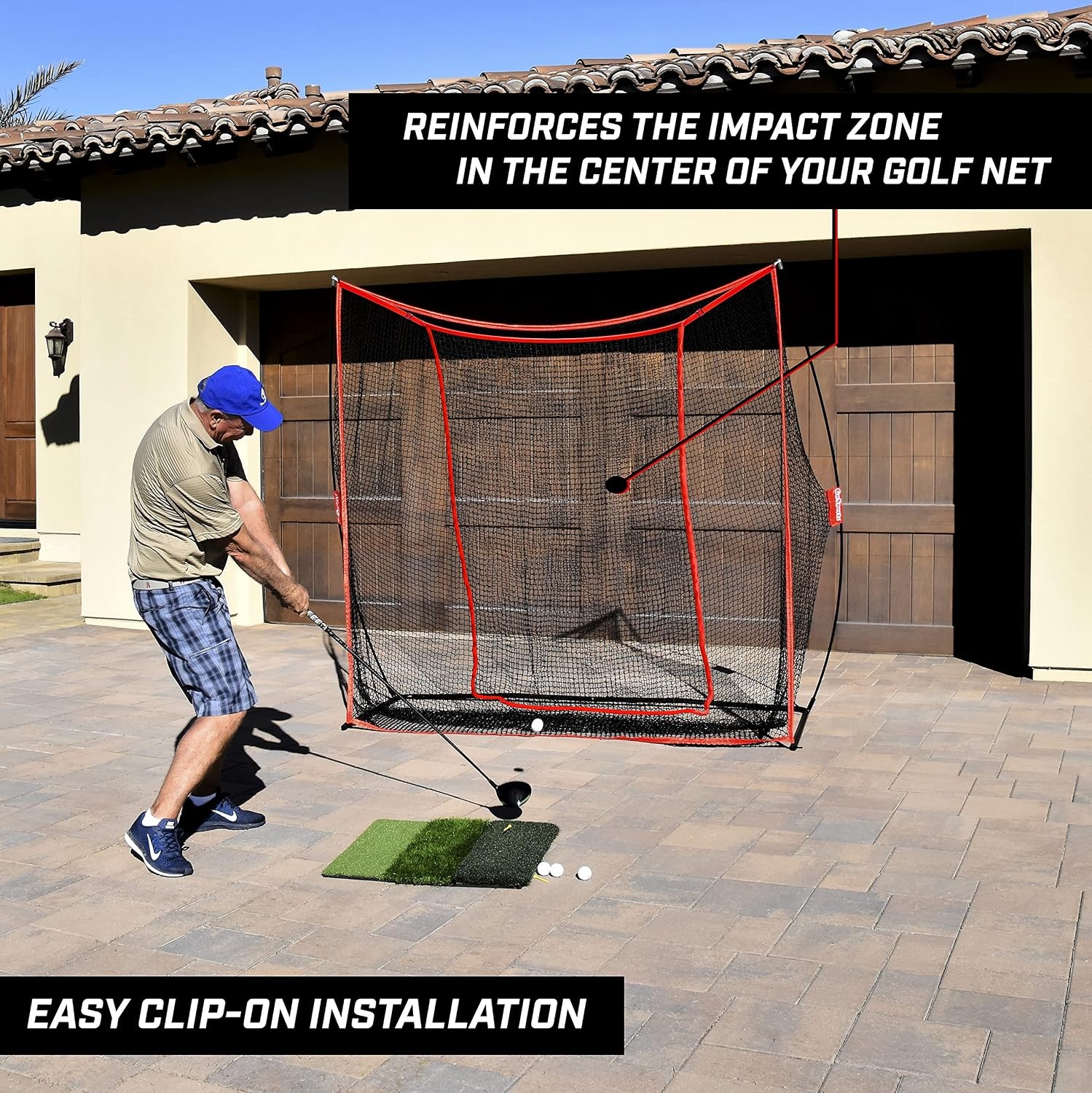 GoSports Golf Practice Hitting Net – Choose Between Huge 10’x7′ or 7’x7′ Nets -Personal Driving Range for Indoor or Outdoor Use – Designed by Golfers for Golfers(Add-On Reinforcement Net)
