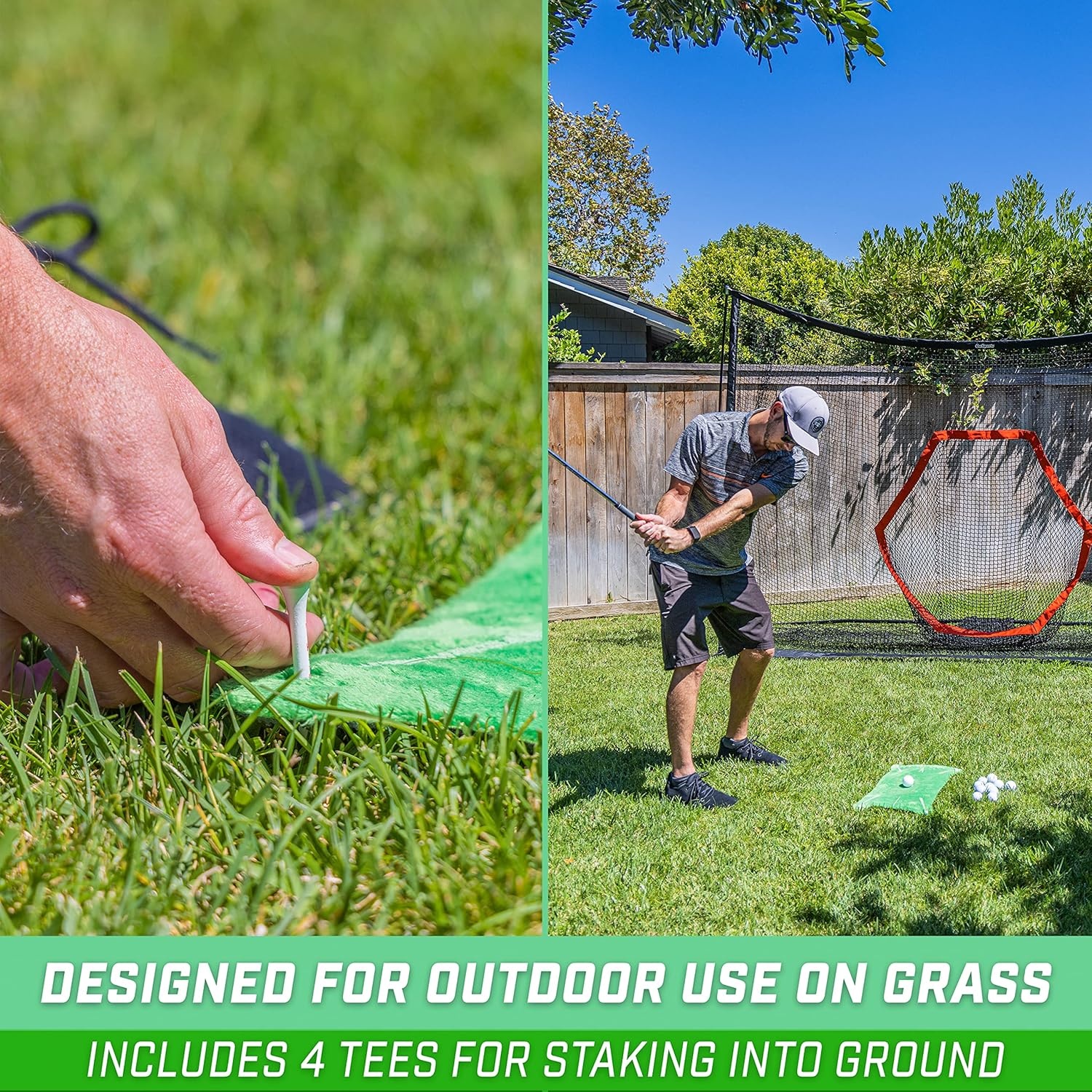 GoSports Golf Swing Impact Training Mat – Fix Hooks, Slices, and More – Choose Indoor or Outdoor Swing Spot Mat(Outdoor)