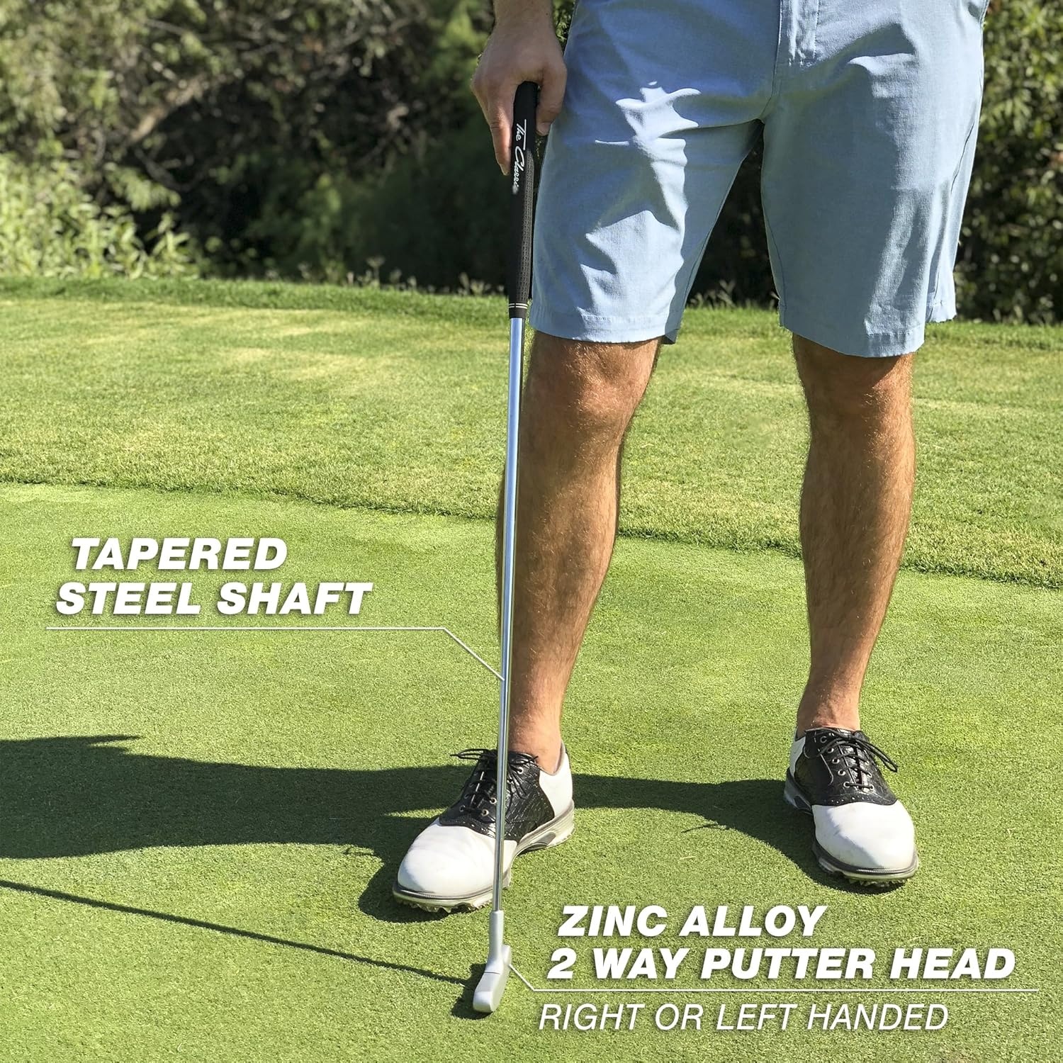 GoSports Classic Golf Putter, Choose Between 2 Way or Blade Putter – 35″ Length with Premium Grip(Silver)