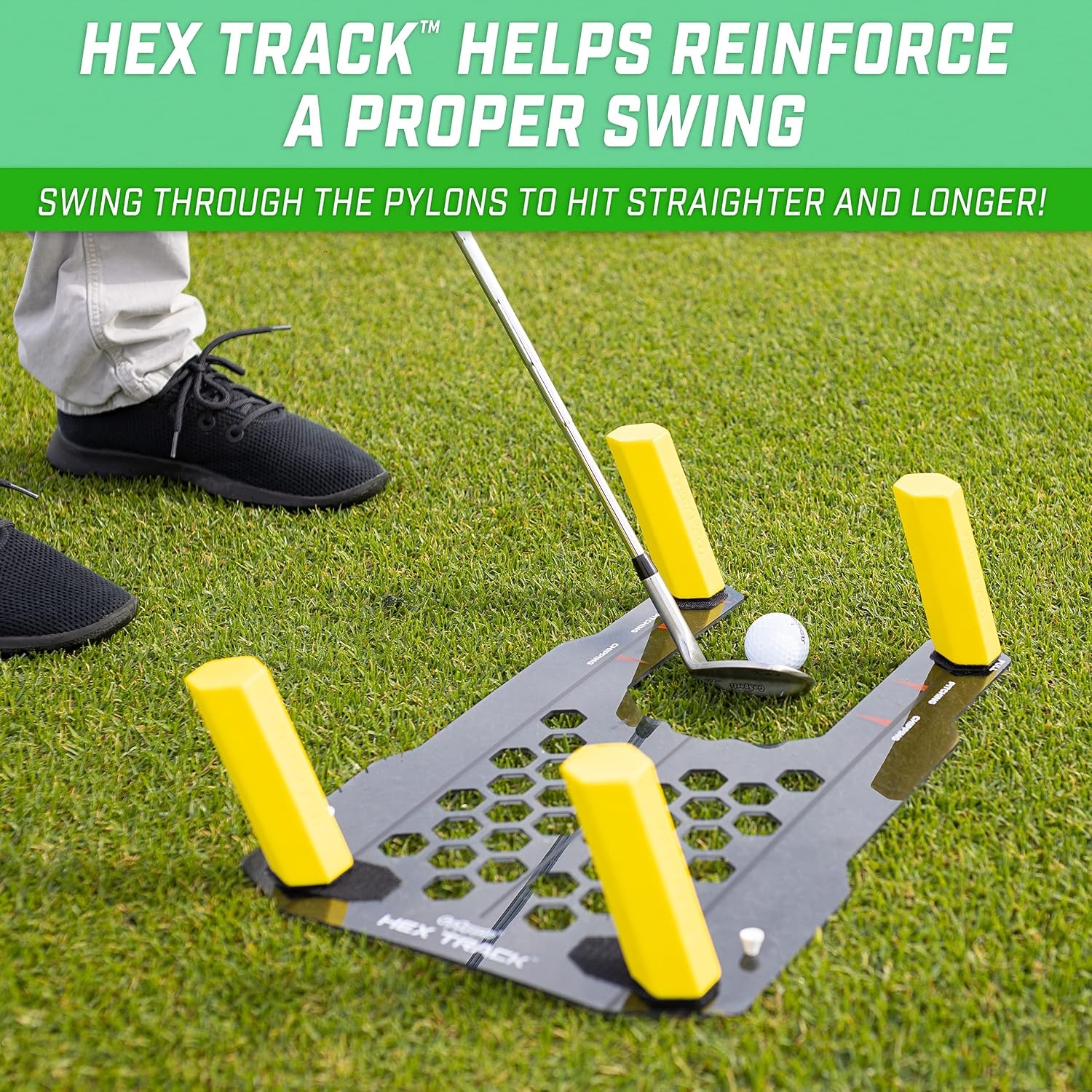 GoSports Golf HEX Track Swing Path Guide – Fix Slices, Hooks, Alignment and More(Hextrack)