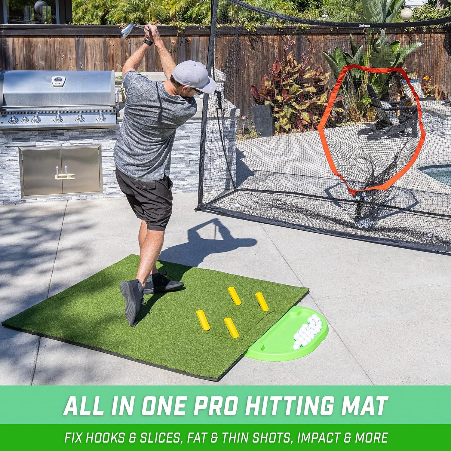 GoSports 5 ftx4 ftPRO Golf Practice Hitting Mat, Includes 5 Interchangeable Inserts for The Ultimate at-Home Instruction