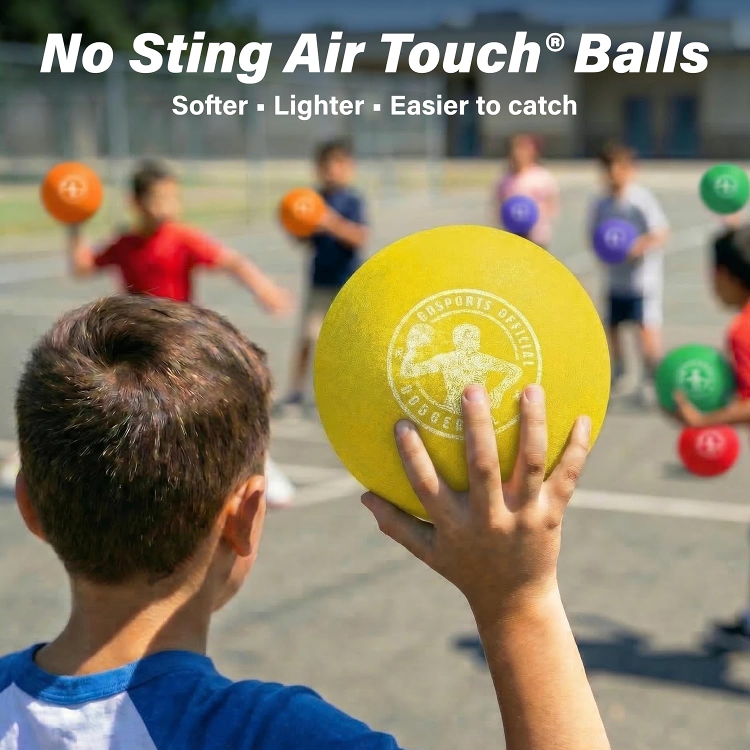 GoSports Inflatable Dodgeballs – Choose 5 Inch or 7 Inch No Sting Balls – Set of 6 Includes Ball Pump & Mesh Bag(7″ Balls 6 Pack – Multicolor)