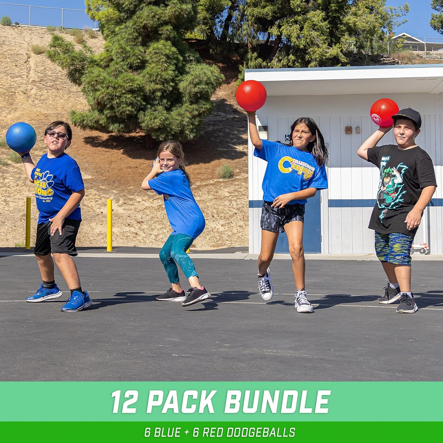 GoSports Dodgeball Balls – 12 Pack Air Touch No-Sting Balls – Includes Ball Pump & Mesh Bag
