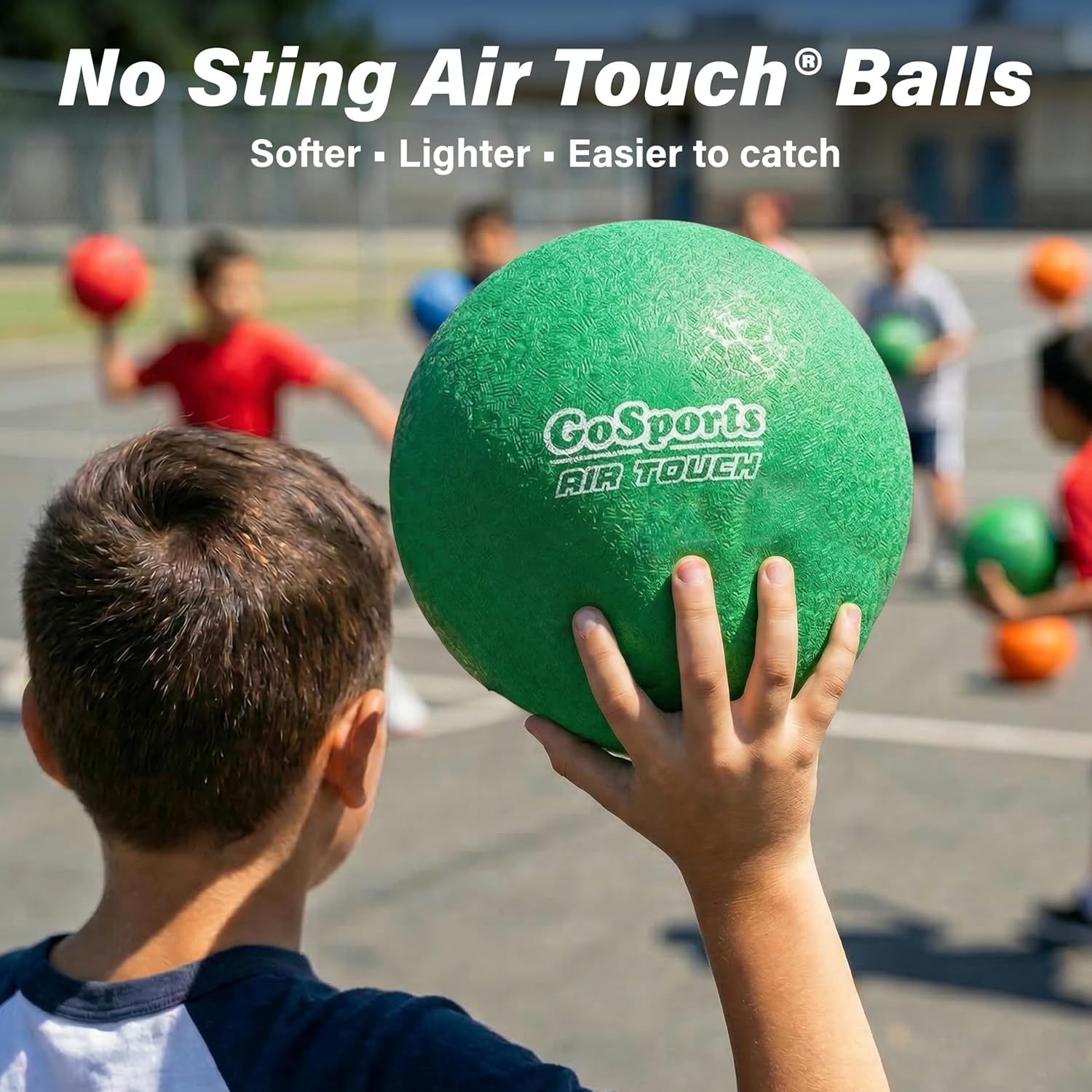 GoSports Playground Balls for Kids – Choose 8.5 or 10 Sizes – Heavy Duty Set of 6 with Carry Bag and Ball Pump(8.5″ Air Touch)