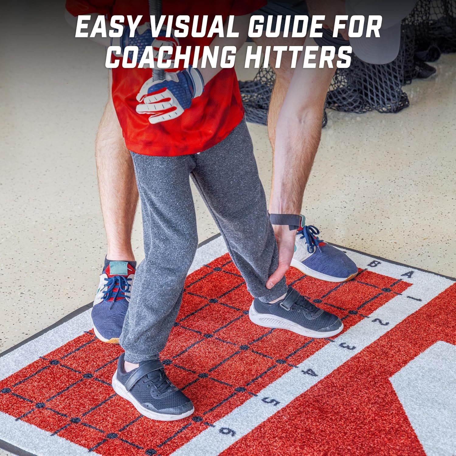 GoSports Baseball and Softball Hitting Mat with Batting Stance Alignment Guide – 6 x 4 ft