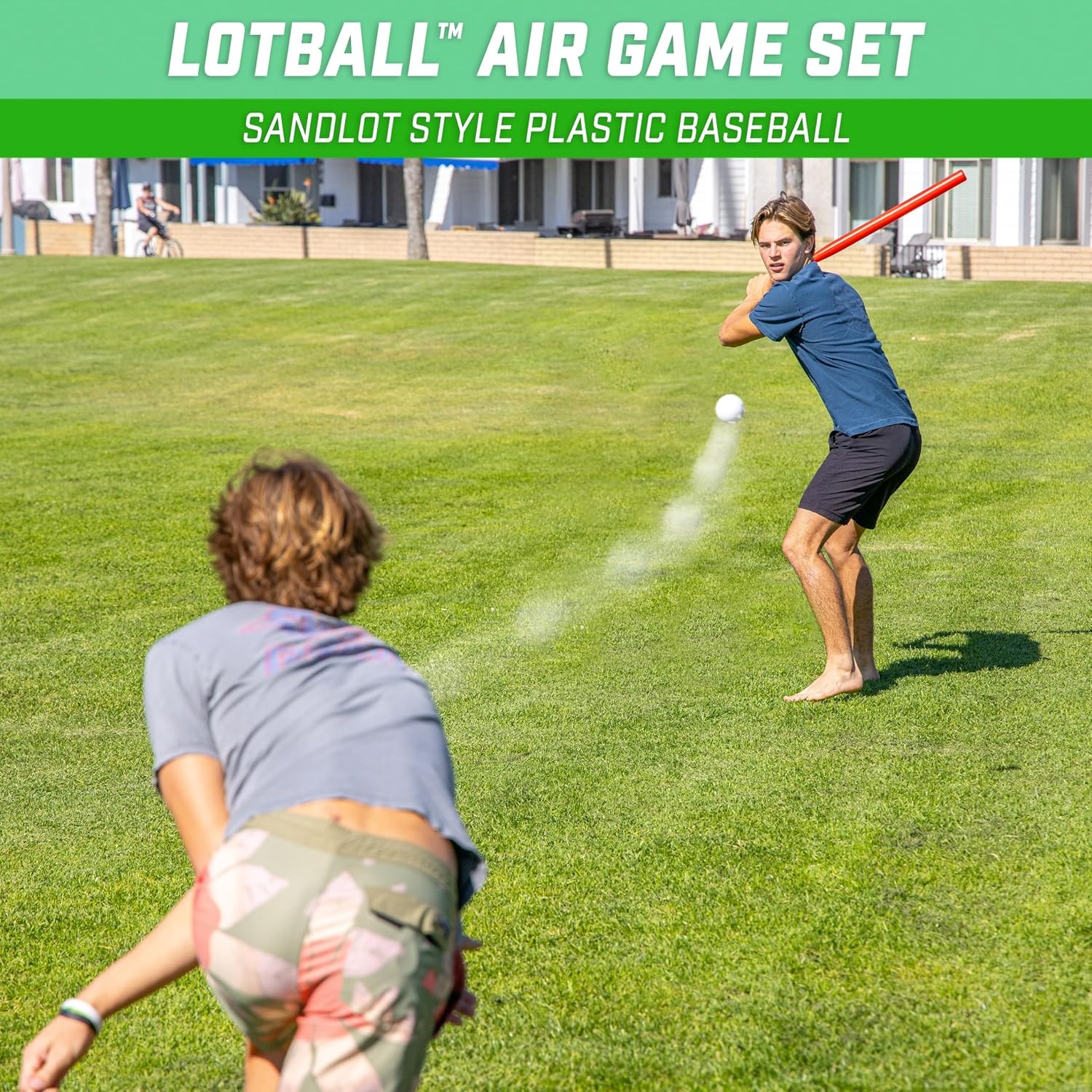 GoSports LotBall AIR Backyard Baseball Bat and Ball Set – Plastic Baseball Game for Kids