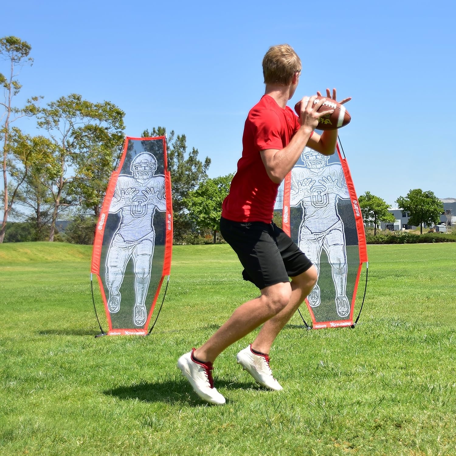 GoSports XTRAMAN Football Net Passing Target – Quarterback Throwing Training – Dummy Defender