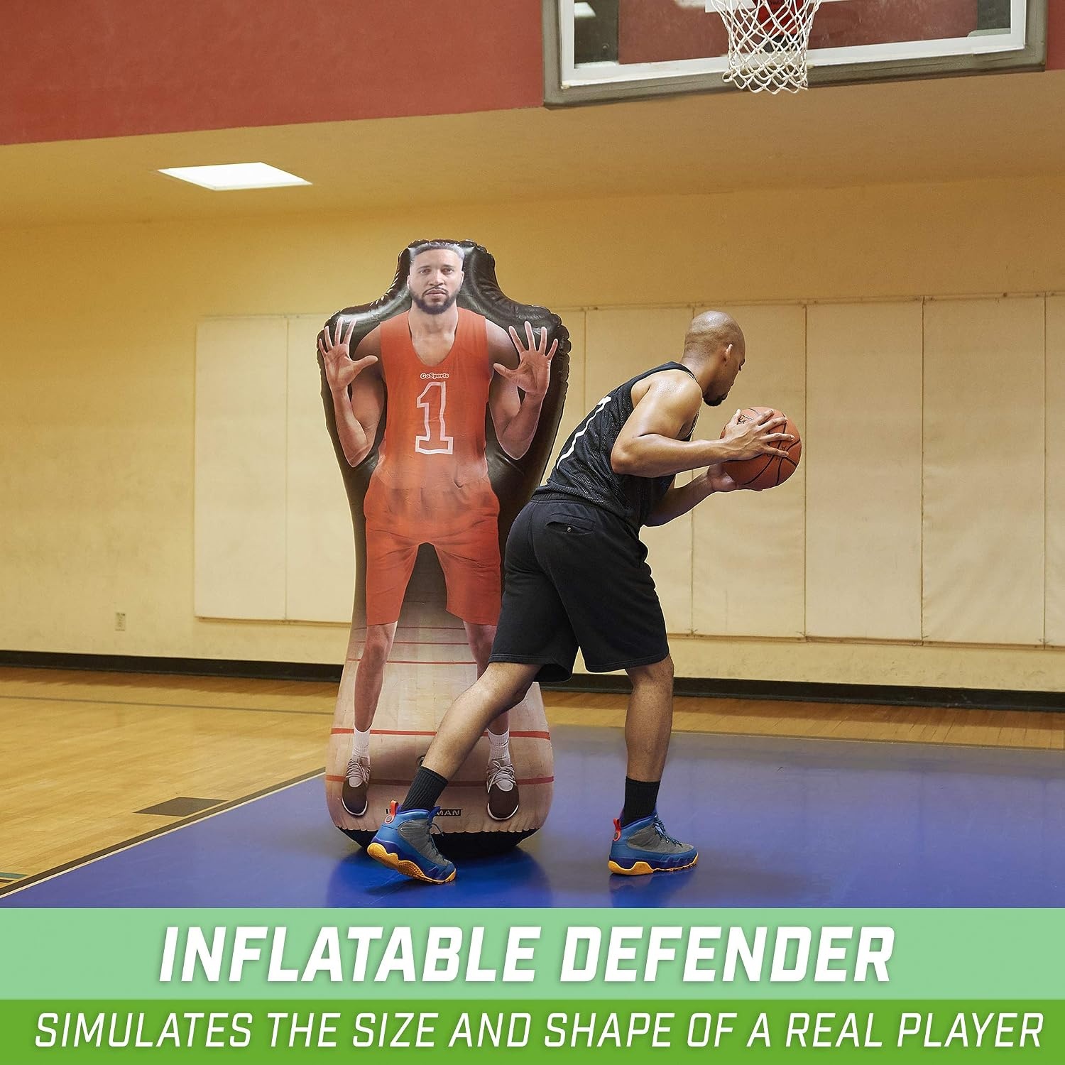 GoSports Inflataman Basketball Defender Training Aid – Weighted Defensive Dummy for Shooting, Dribbling and Driving Drills