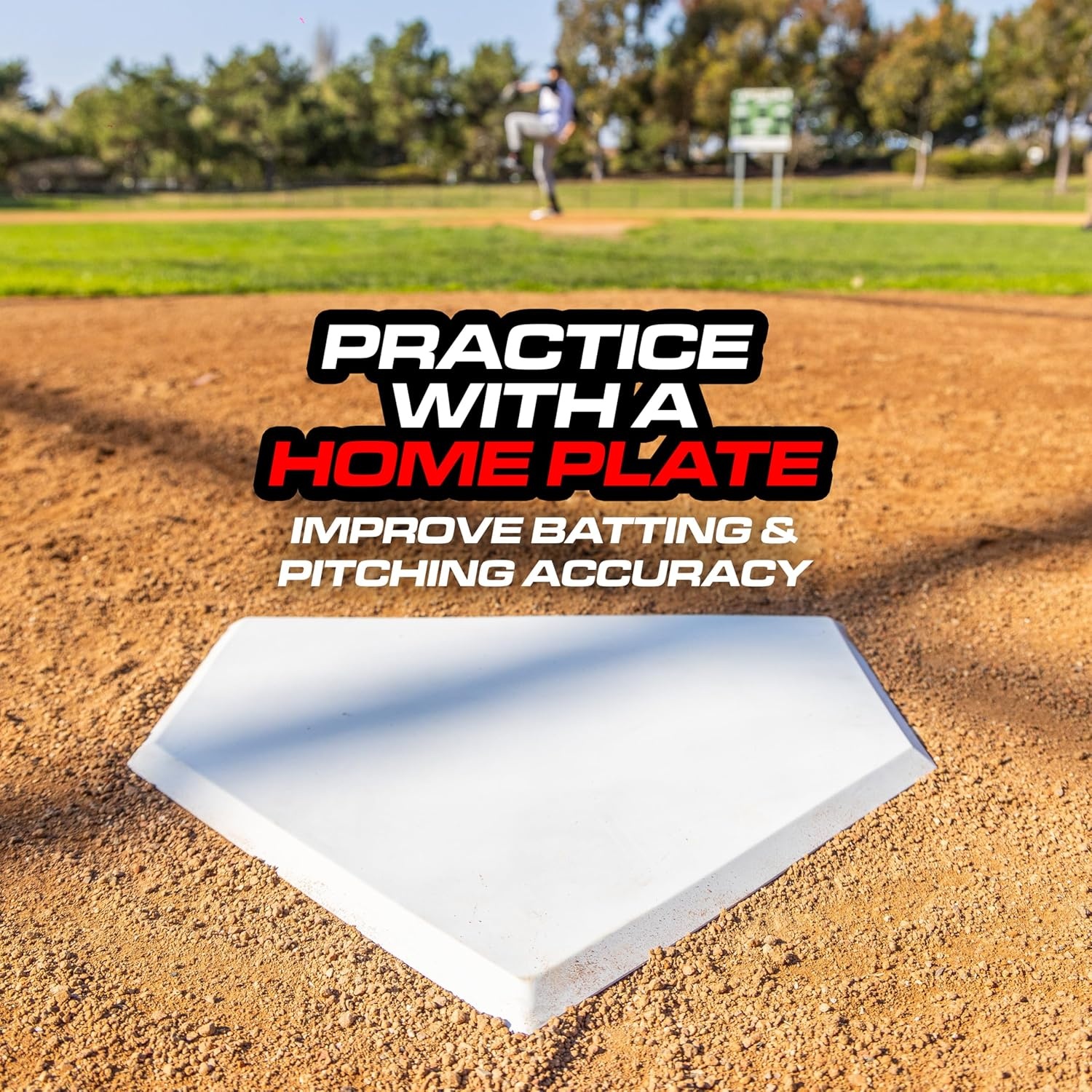 GoSports Baseball & Softball Home Plate – Heavy-Duty Rubber Throw Down Base with Waffle Bottom