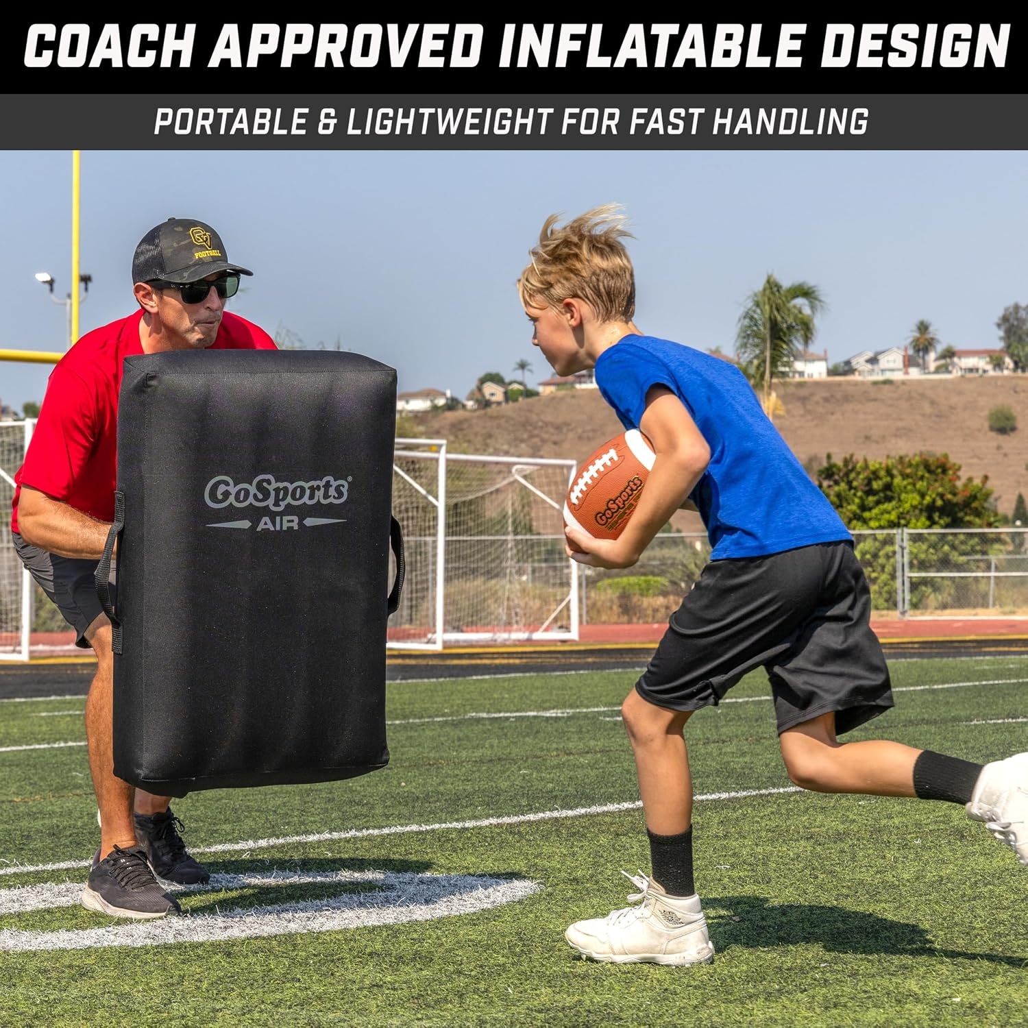GoSports Inflatable Blocking Pads – Choose Your Size – Training Equipment for Basketball, Football, Lacrosse, Martial Arts & More(30″ x 20″)