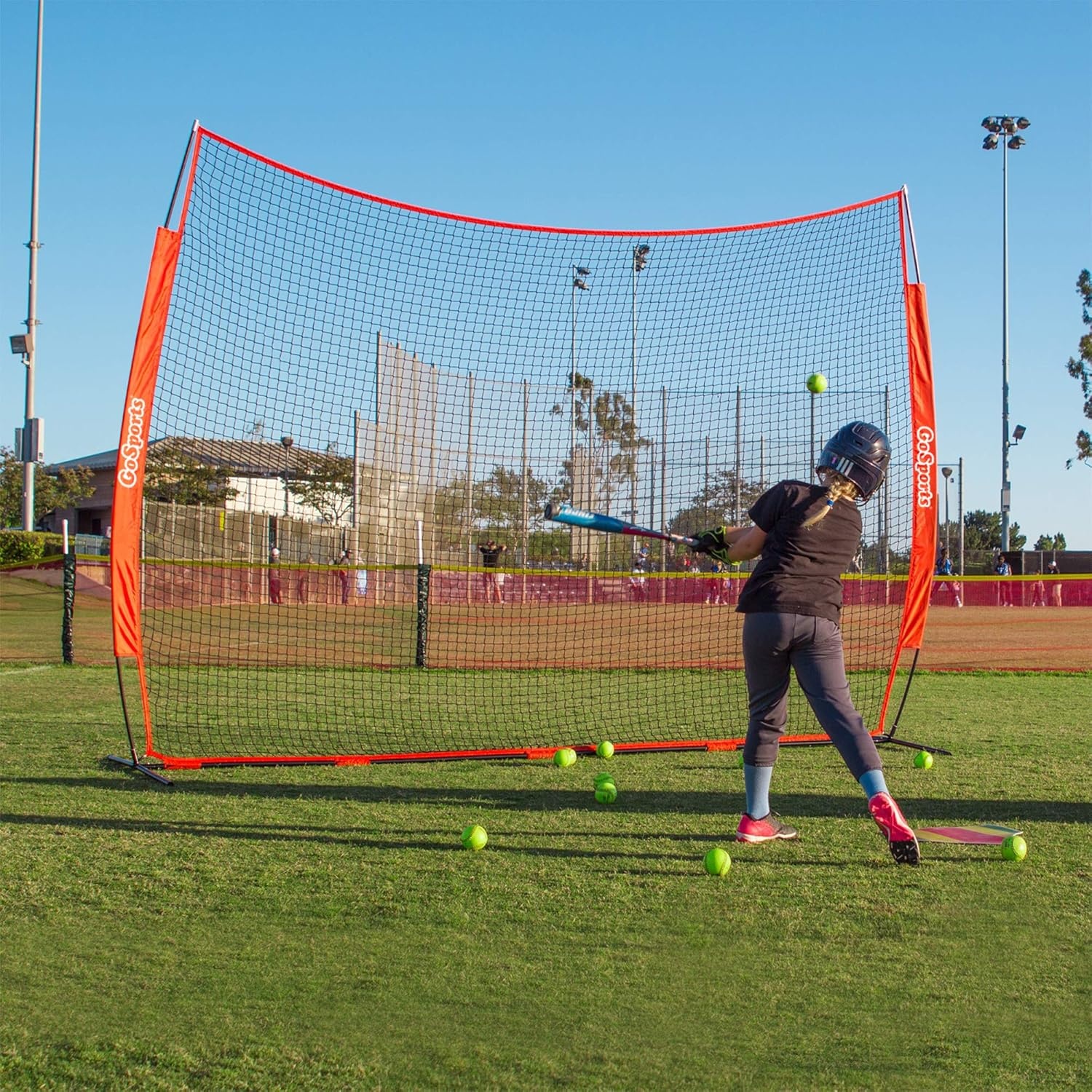GoSports Portable Sports Barrier Net – 12 ft x 9 ft or 20 ft x 10 ft – Great for Any Sport – Includes Carry Bag(12 ft x 9 ft)