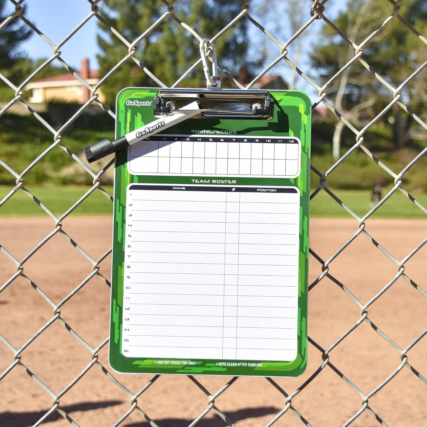 GoSports Premium Dry Erase Coaches Clipboards – Basketball, Baseball, Football, Soccer, Hockey, Volleyball, Lacrosse(Baseball / Softball Mini)
