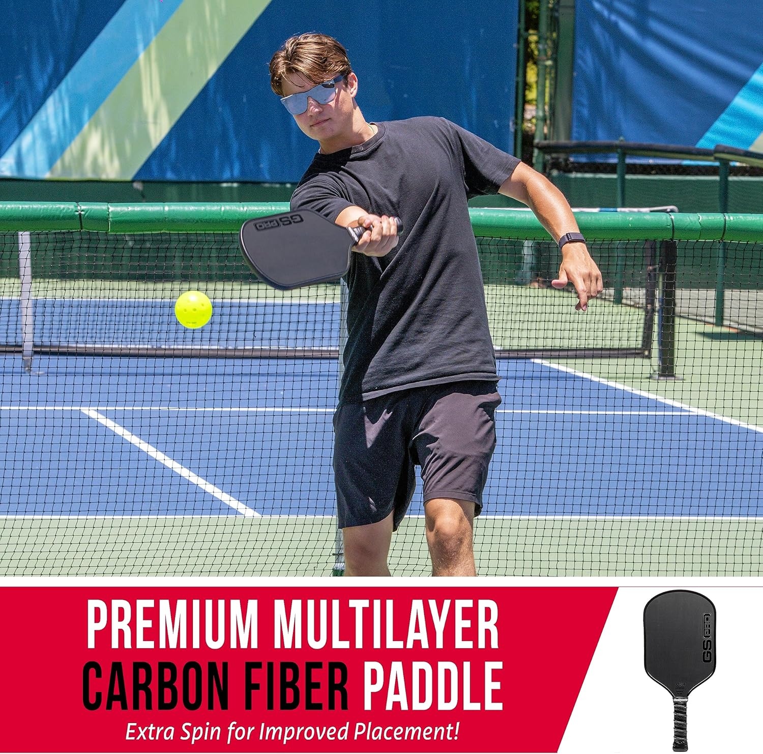 GoSports USAPA Approved Carbon Fiber Pickleball Paddles – GS AIR or GS PRO(GS PRO)