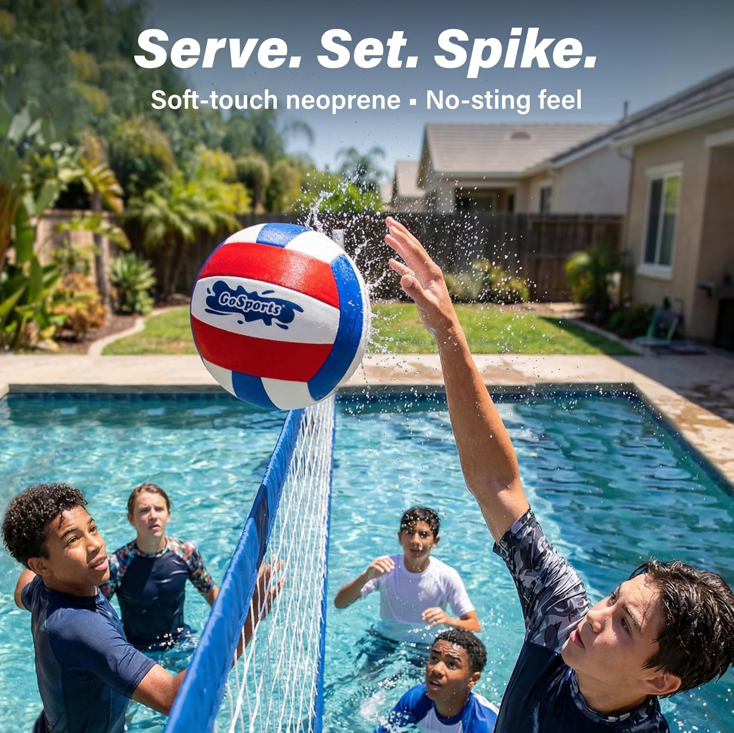 GoSports Pro Neoprene Pool Volleyball 2 Pack, Waterproof Volleyballs with Ball Pump