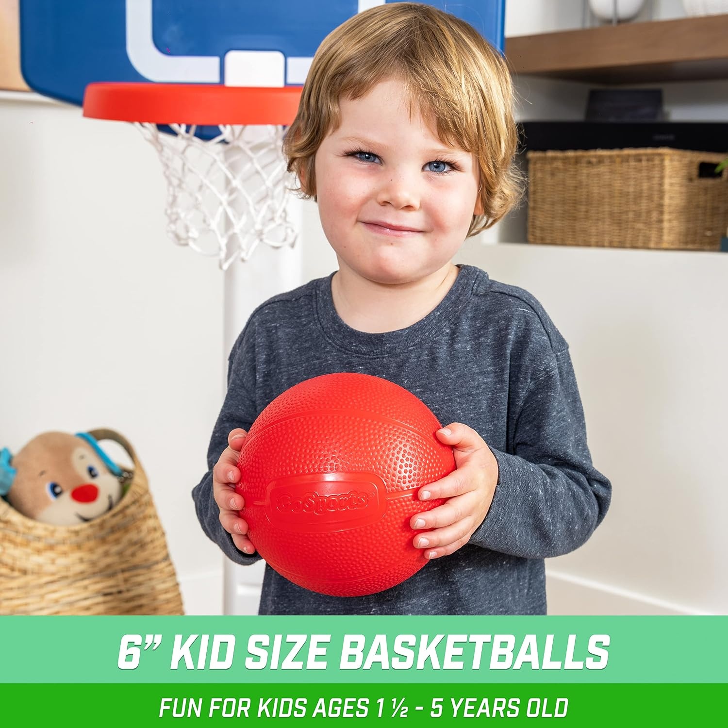 GoSports 6 Inch Replacement Balls for Little Tikes, Tot Shot, and Other Children’s Basketball Hoops – Soft 3 Pack Toddler Basketballs with Pump