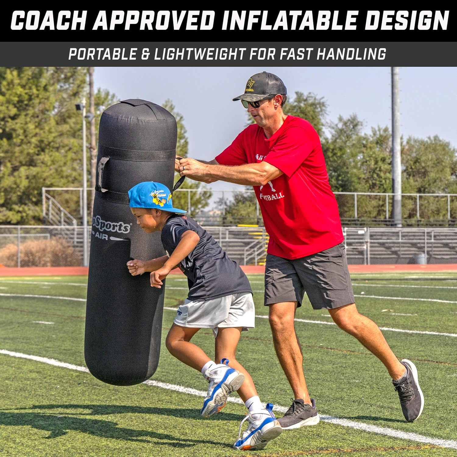 GoSports Inflatable Football Tackling Dummy – Blocking Pad Training Equipment for Football Practice – 4.25 ft Tall