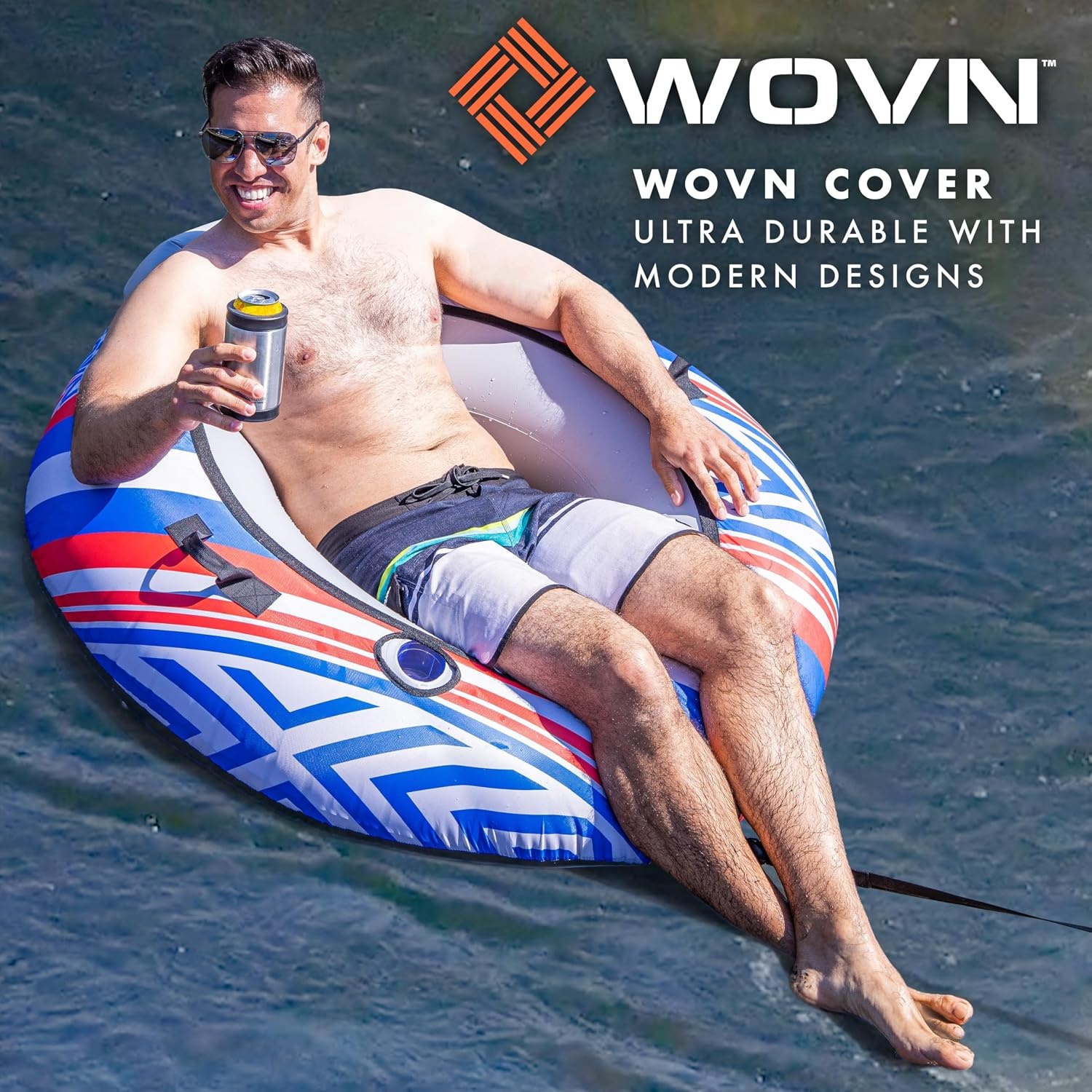 GoSports WOVN River Tube with Premium Canvas Cover – Heavy Duty Float for Rivers, Lakes, & Pools – Baja(Baja)