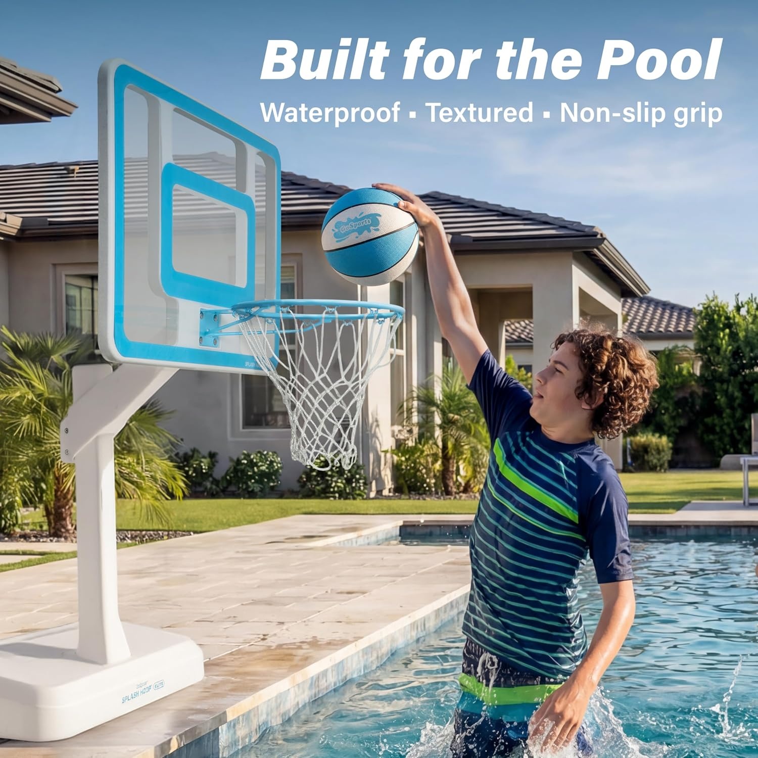 GoSports Water Basketballs 2 Pack – Choose Between Size 3 and Size 6, Great for Swimming Pool Basketball Hoops(Light Blue Size 6 (9″ D))