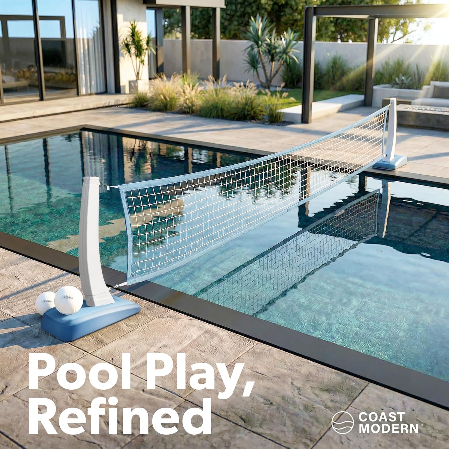 Coast Modern Pool Volleyball Net – Premium Volleyball Pool Game Set for Adults & Family – Accessories Included