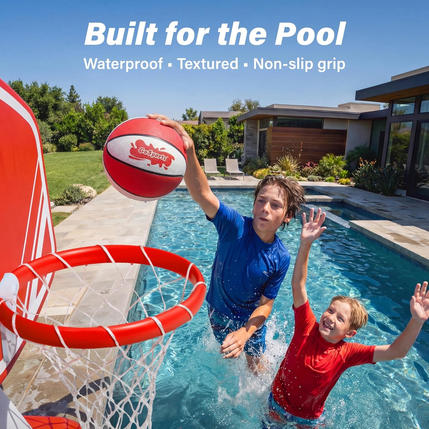 GoSports Water Basketballs 2 Pack – Choose Between Size 3 and Size 6, Great for Swimming Pool Basketball Hoops(Red Size 3 (7″ D))