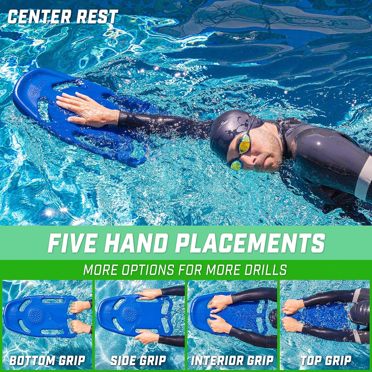 GoSports Swim Kickboard for Swimming Training – Choose Adult Size or Kids Size – X5 Pool Exercise Kickboard(Large Size)