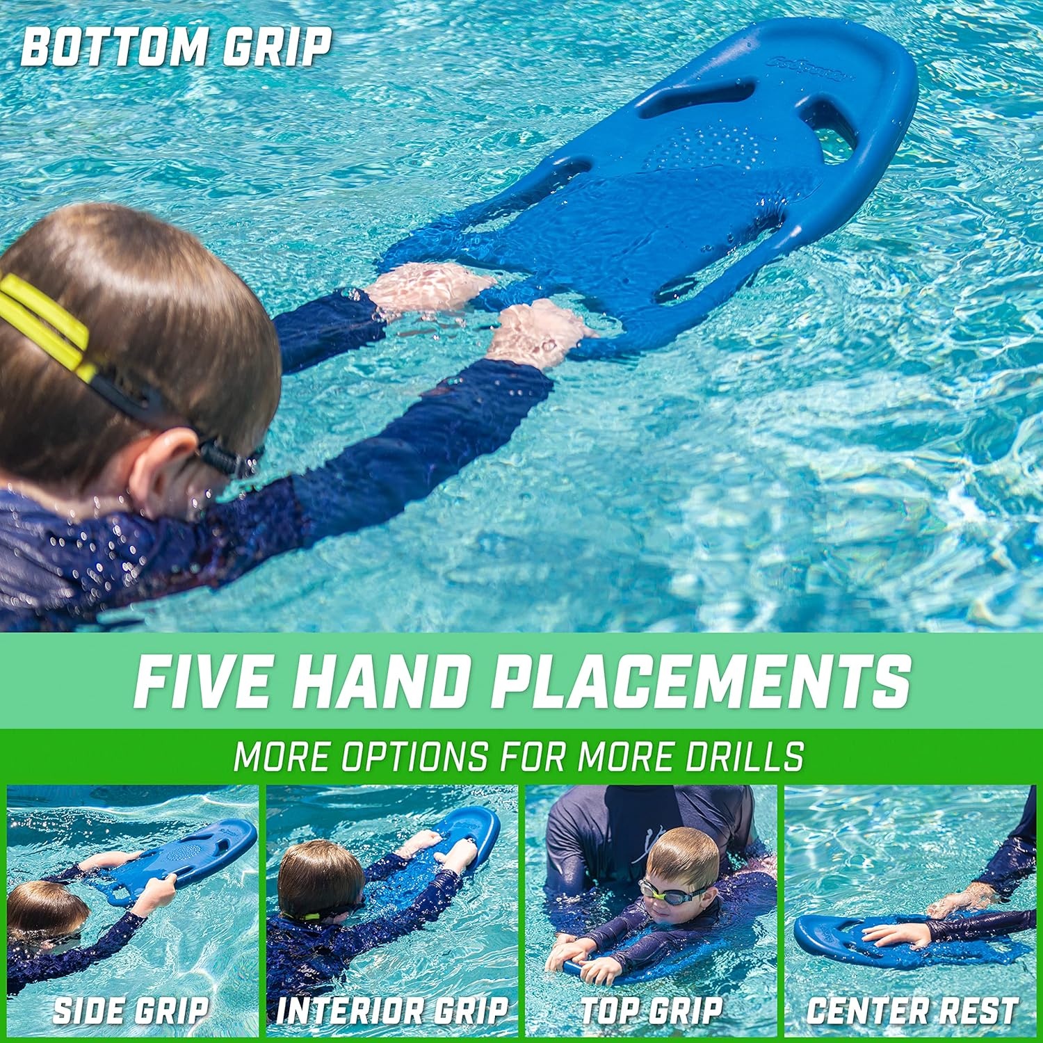 GoSports Swim Kickboard for Swimming Training – Choose Adult Size or Kids Size – X5 Pool Exercise Kickboard(Small Size)
