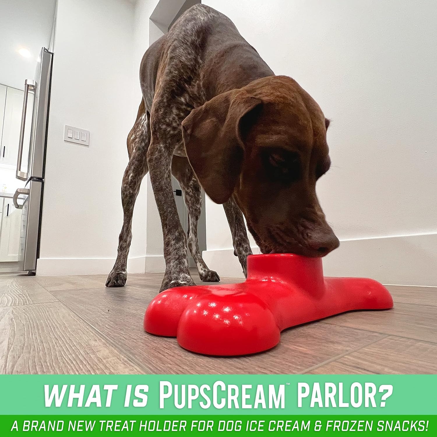 GoSports Pets PupsCream Parlor – Non-Slip Frozen Dog Treat & Ice Cream Holder – Mess-Free Lick Mat Alternative, Includes 6 Reusable Cups & Lids(Red)