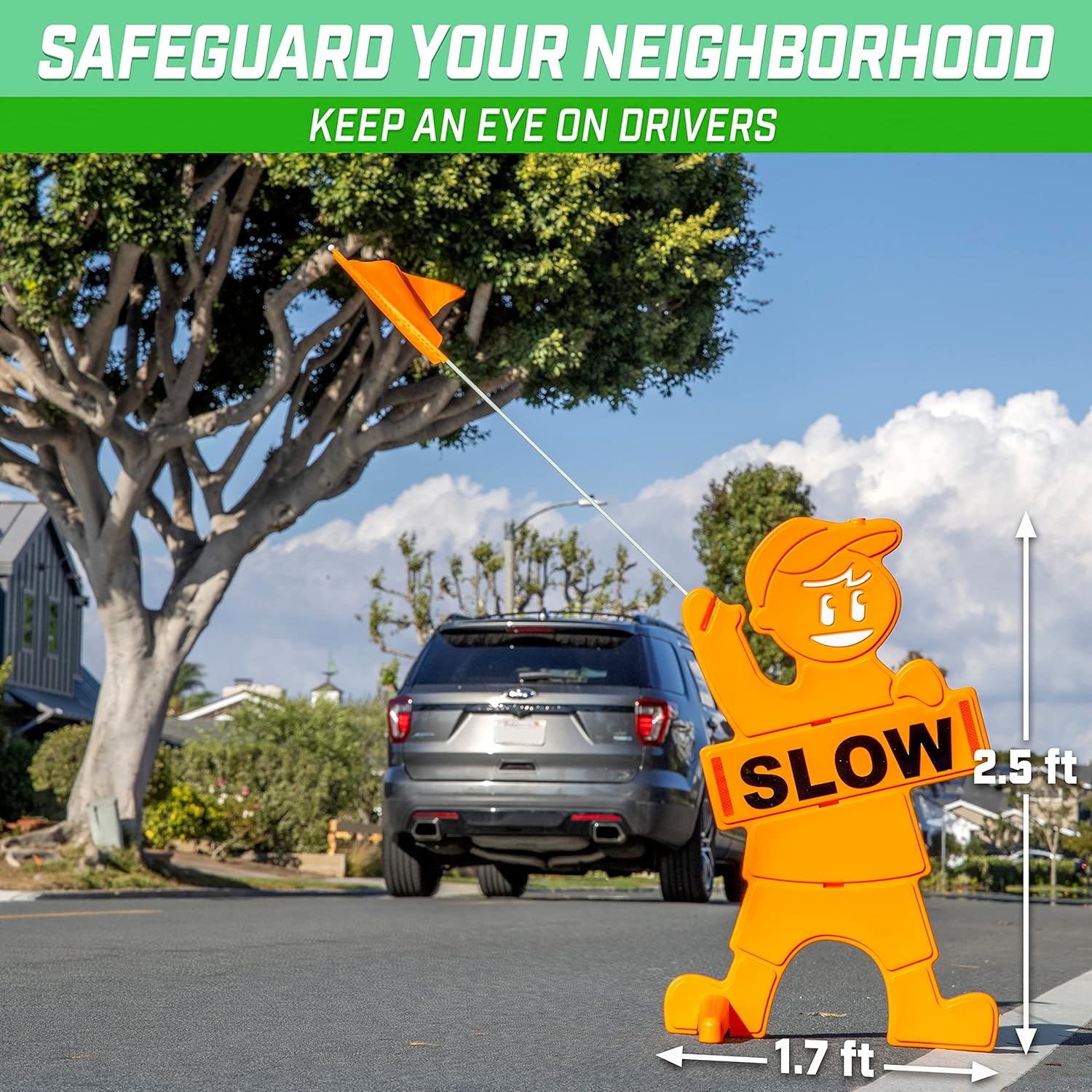 GoSports Kids at Play Sign for Street Safety – High Visibility with All Weather Durability