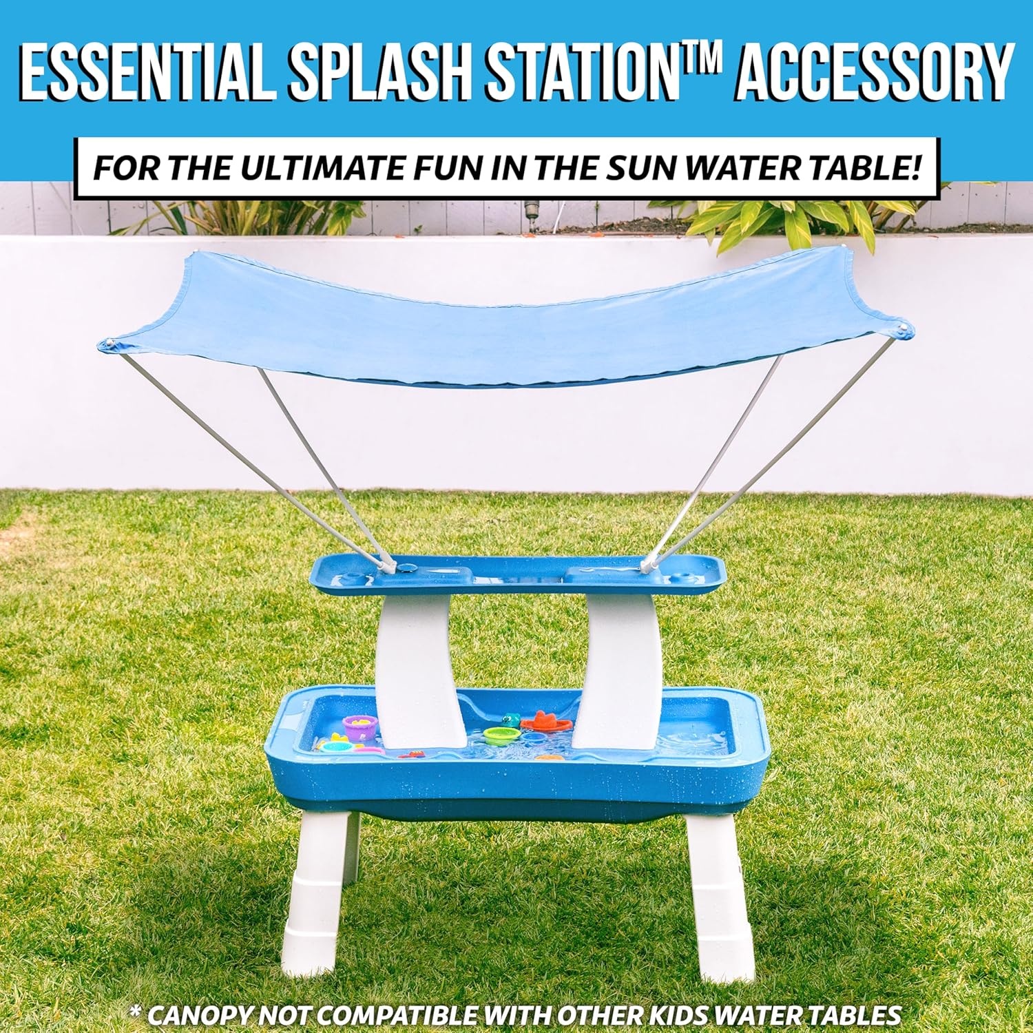 GoSports Water Table With Pump for Toddlers Ages 1.5-4 Years – Outdoor Play Table for Kids With Integrated Circulating Pump(Shade Canopy)